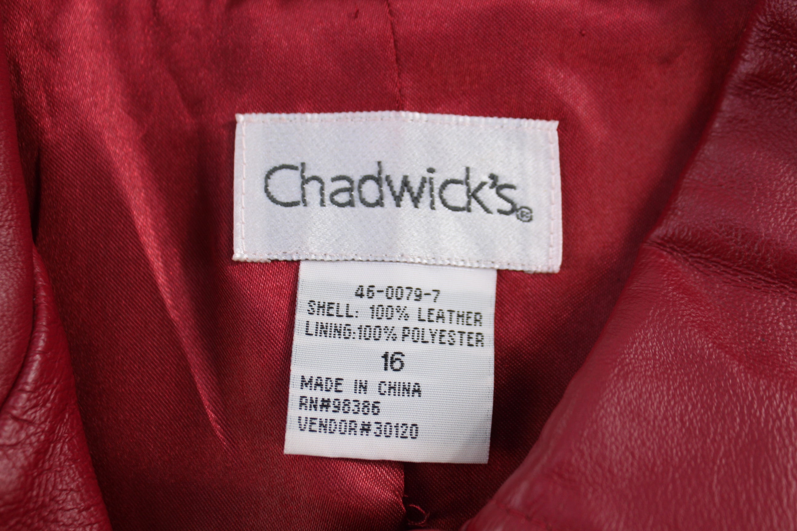 Women's Vintage Chadwick's Red Leather Jacket