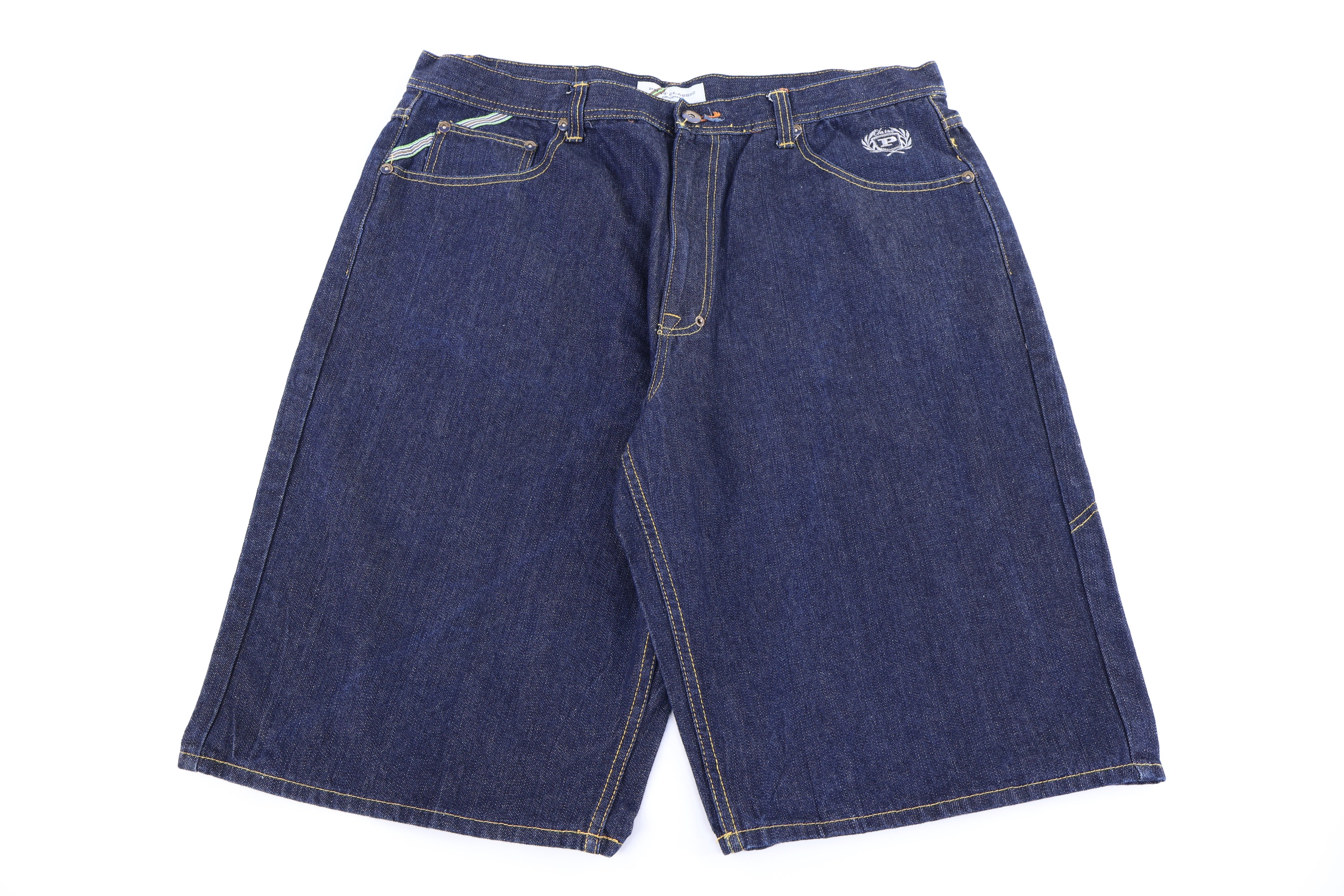 Y2K Phat Classic Dark Wash Denim Shorts