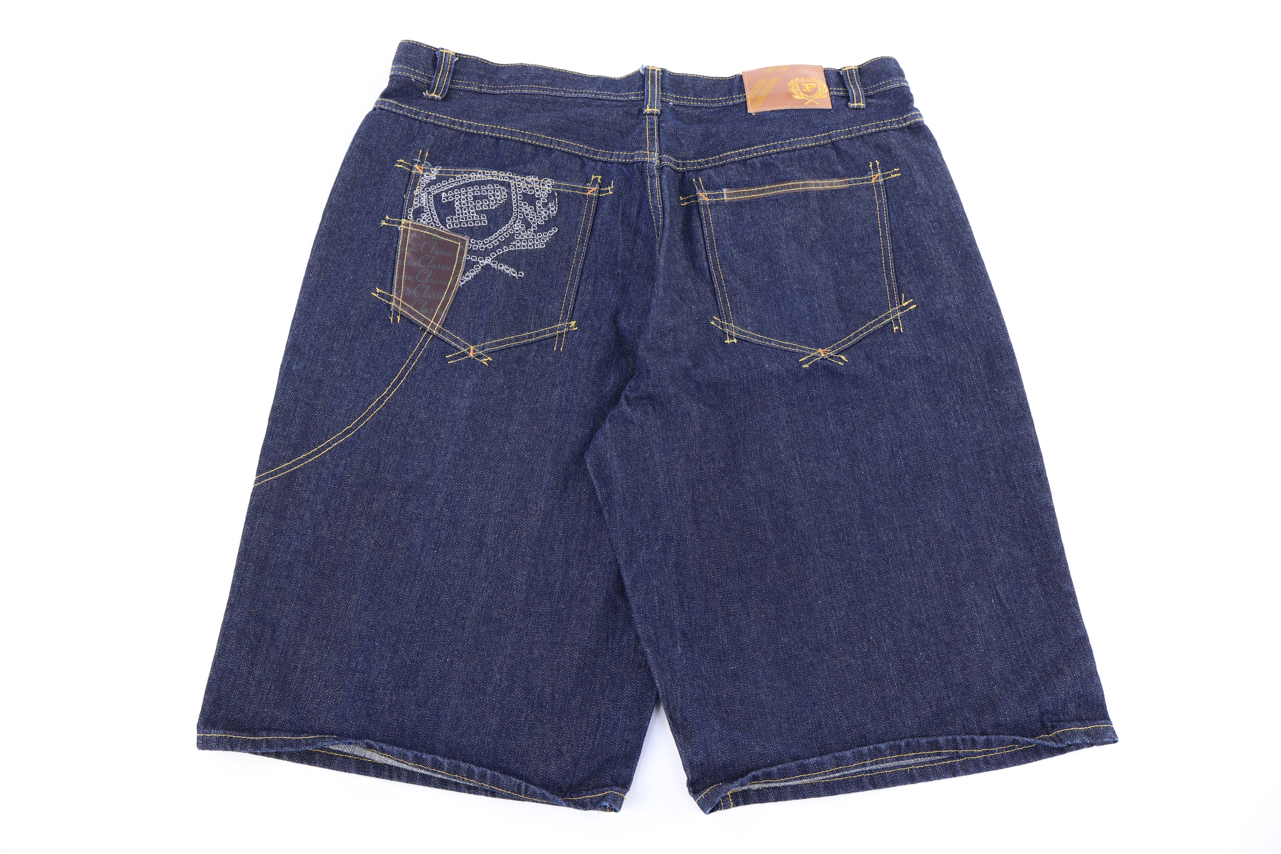 Y2K Phat Classic Dark Wash Denim Shorts