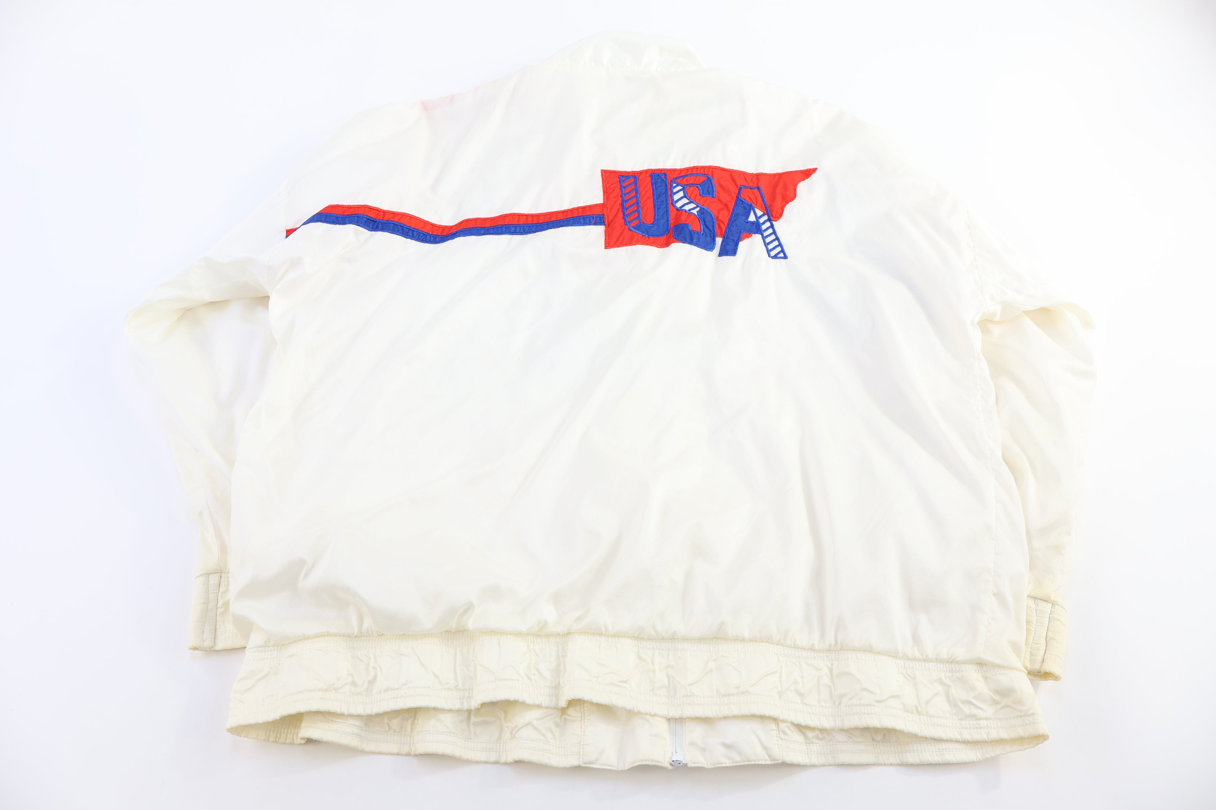 90's Adidas Embroidered Logo Team USA Full Zip Windbreaker