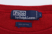 Polo by Ralph Lauren Embroidered Logo Red Knit Sweater