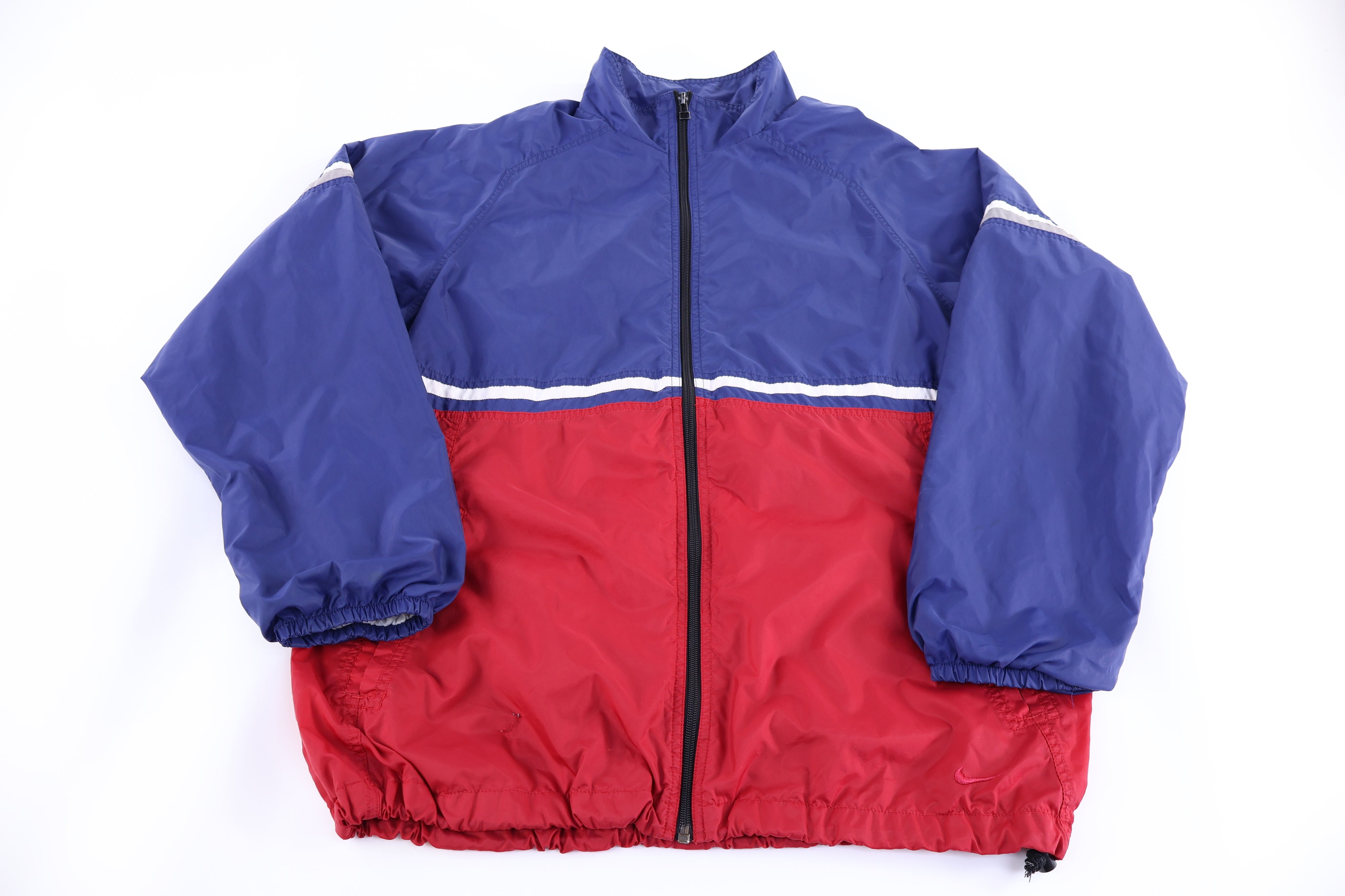 90's Nike Embroidered Logo Multicolor Full Zip Windbreaker