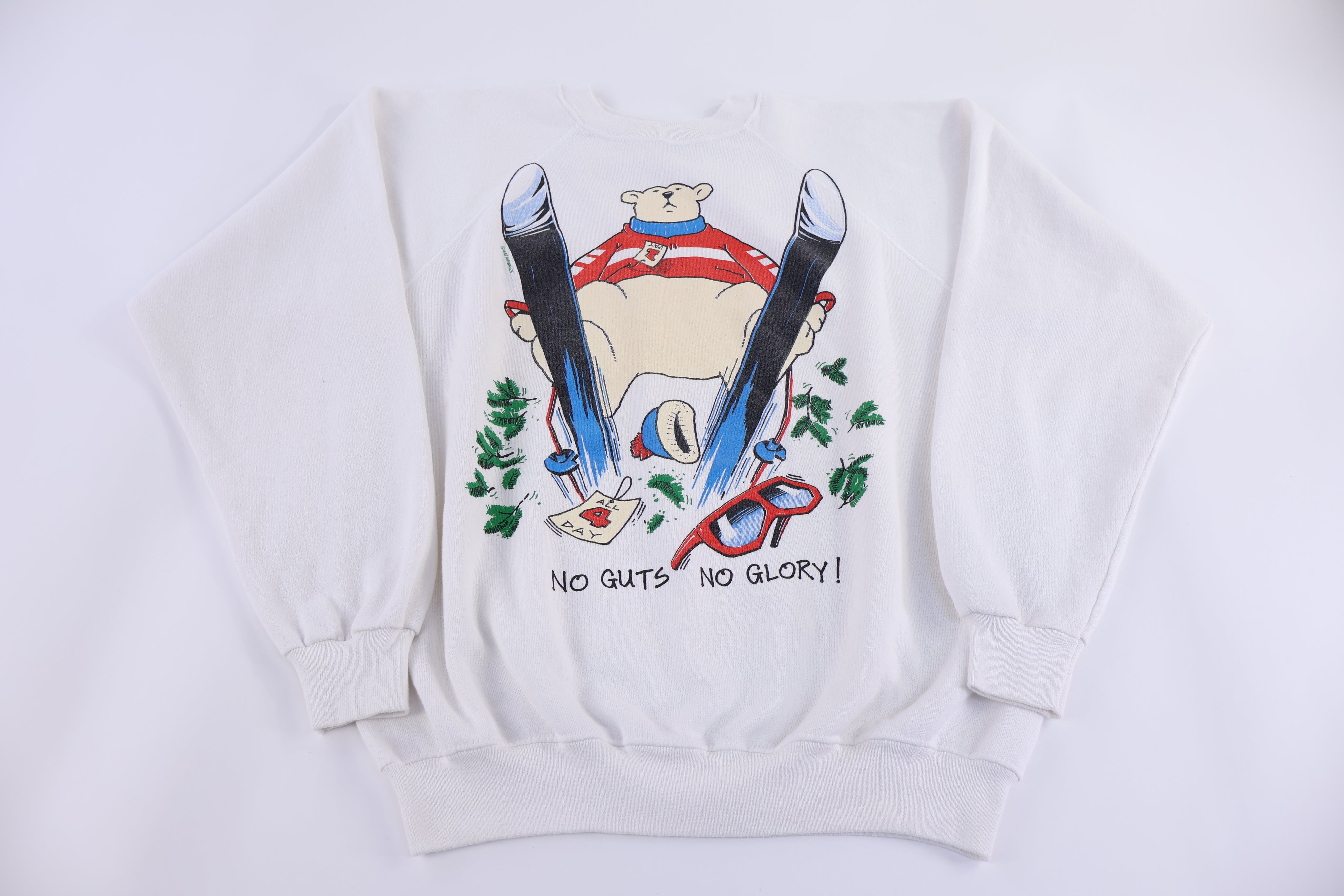 80's Polar Bear Skiing Graphic Sweatshirt