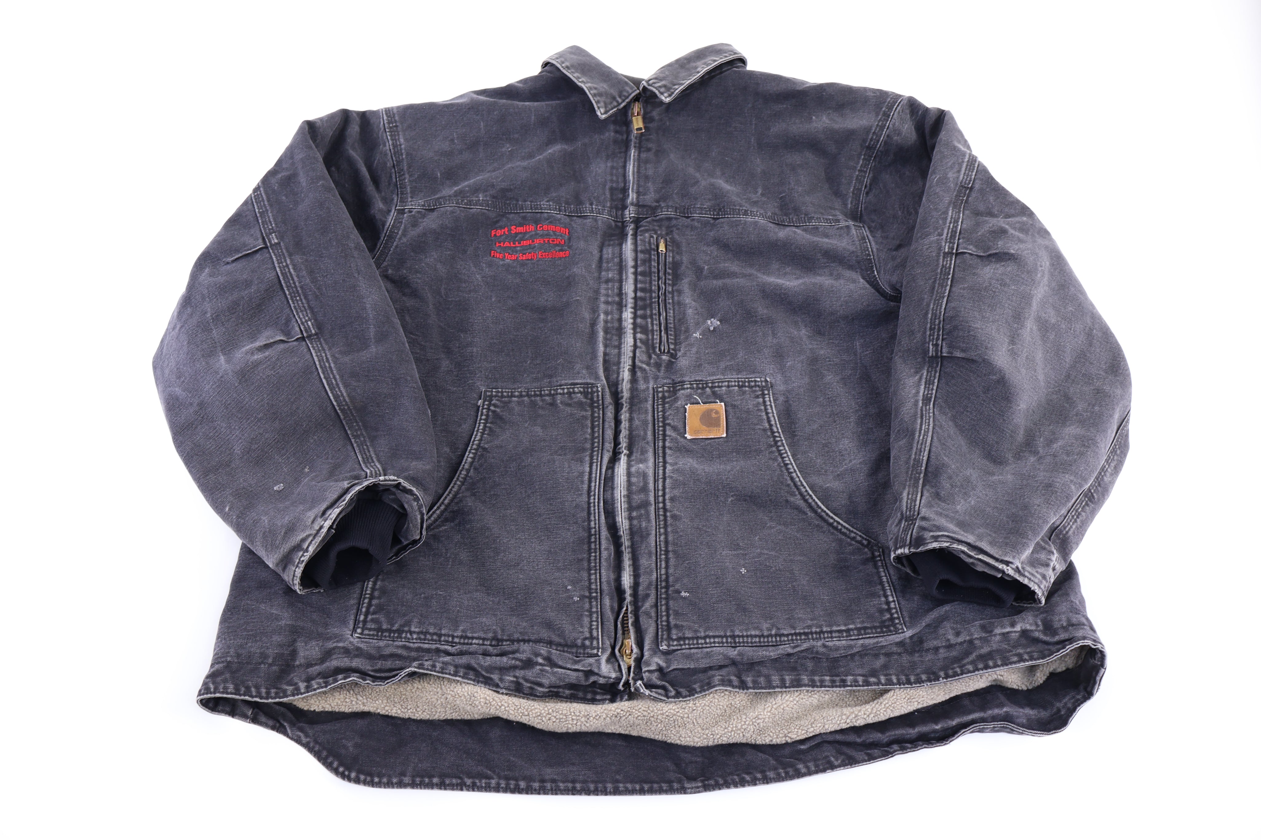 Carhartt Logo Patch Grey Full Zip Jacket