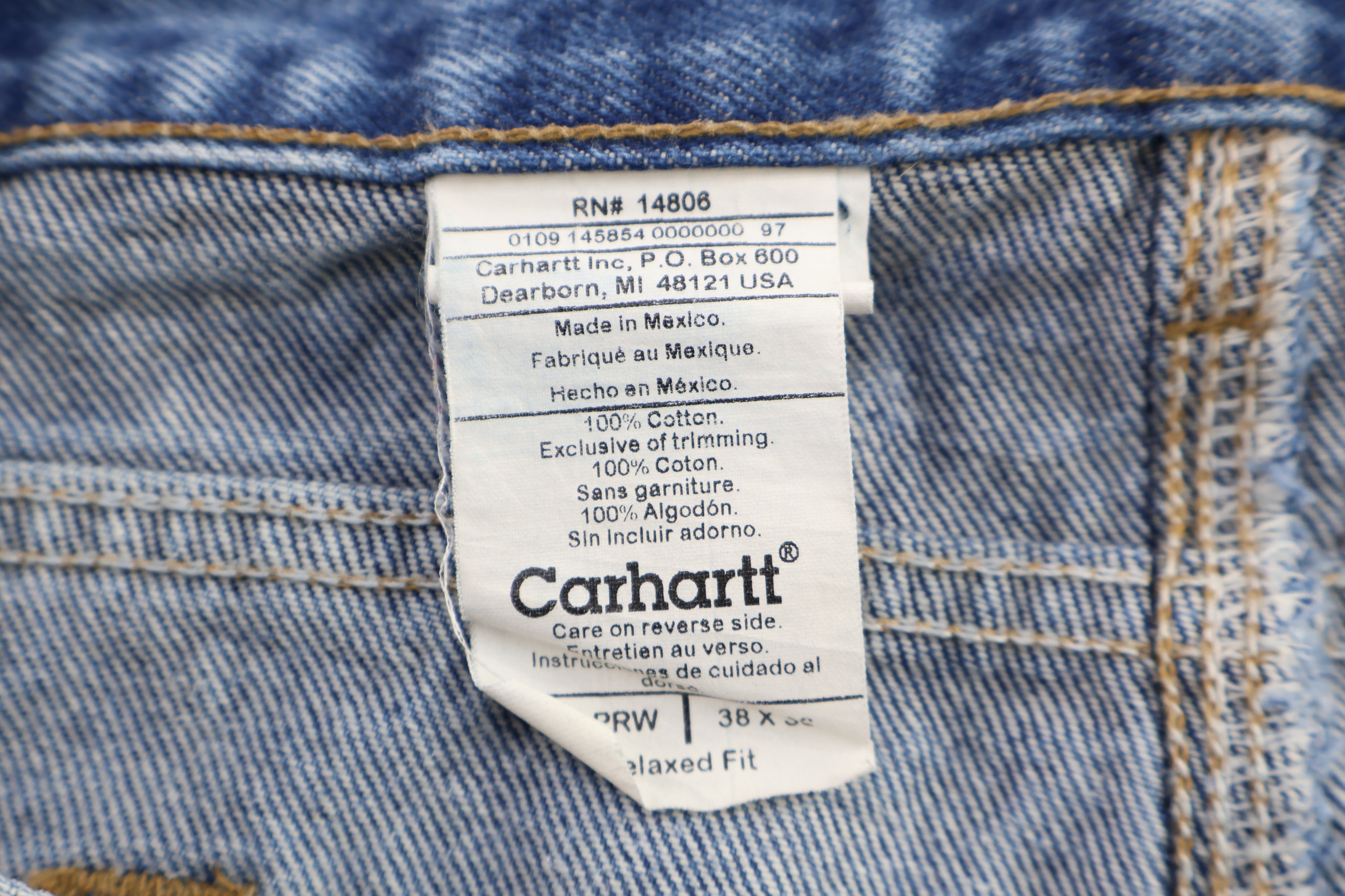 Carhart Logo Patch Dark Wash Denim Jeans