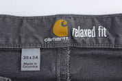Carhartt Logo Patch Grey Relaxed Fit Pants