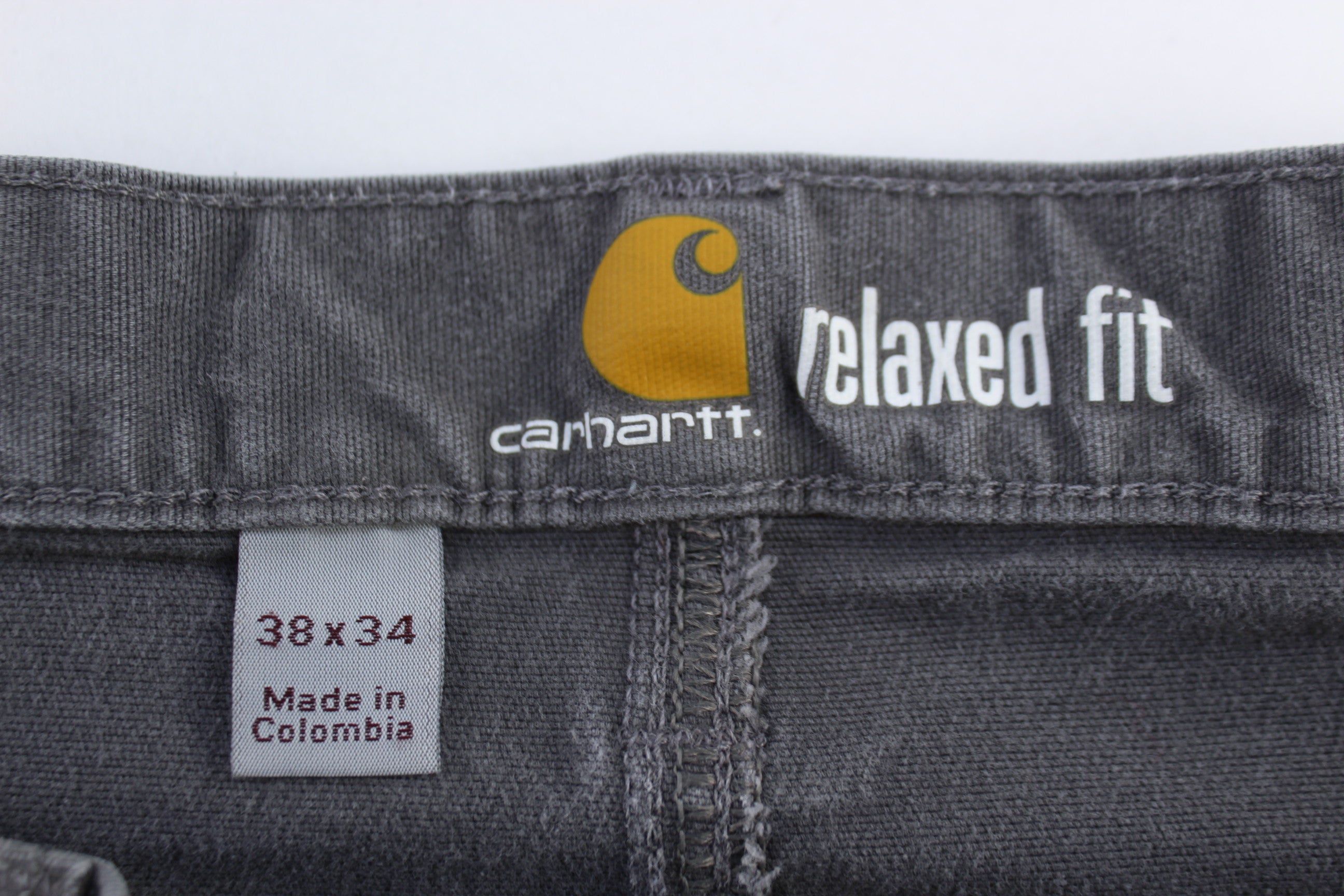 Carhartt Logo Patch Grey Relaxed Fit Pants