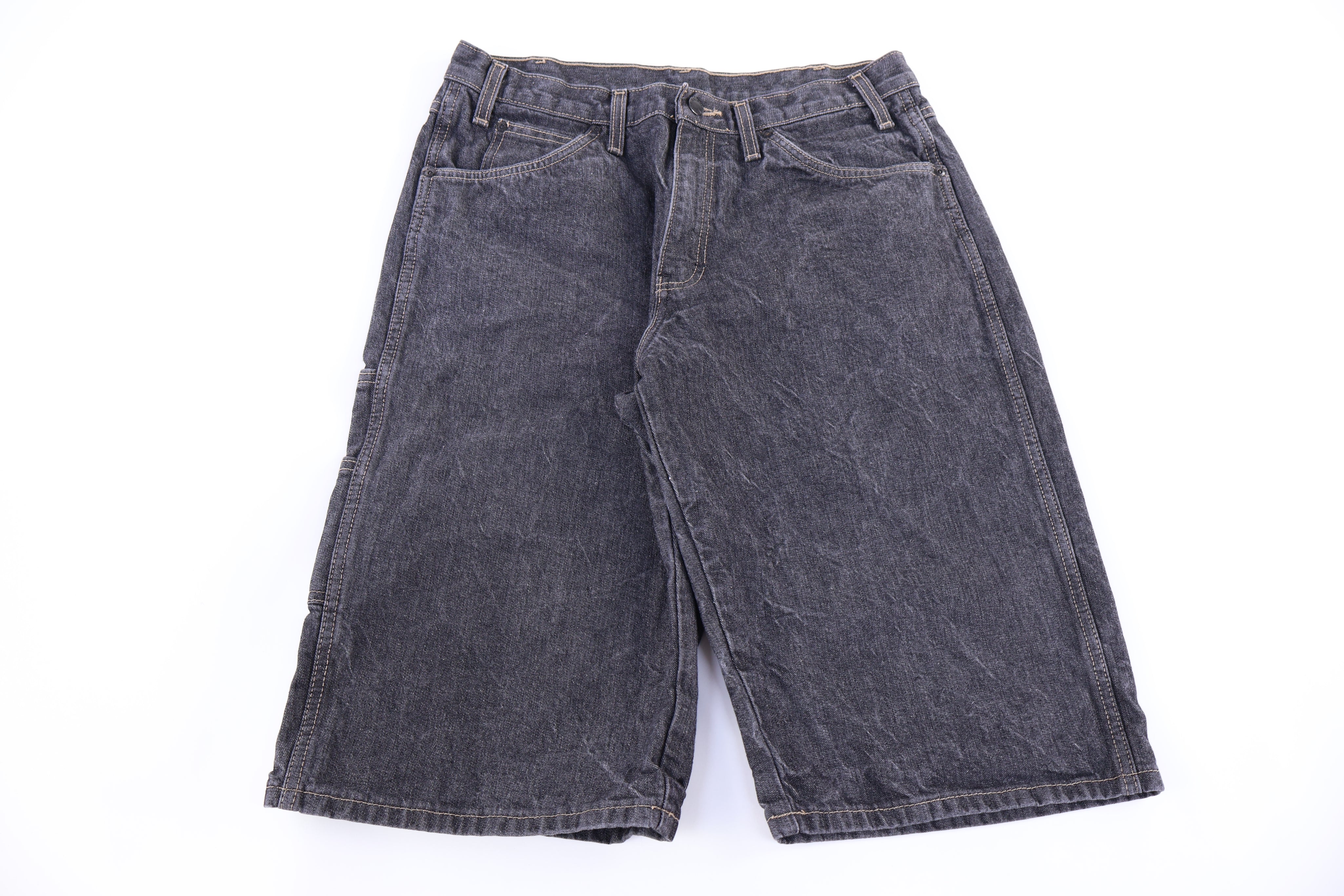 Dickies Logo Patch Grey Denim Shorts