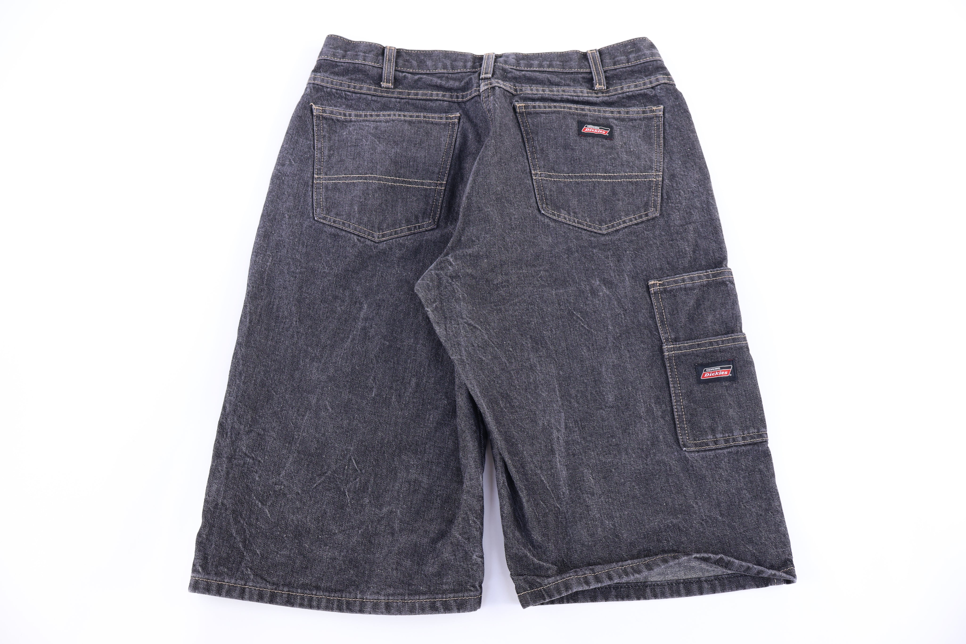 Dickies Logo Patch Grey Denim Shorts