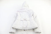 Women's Bebe White Diamond Quilted Full Zip Jacket