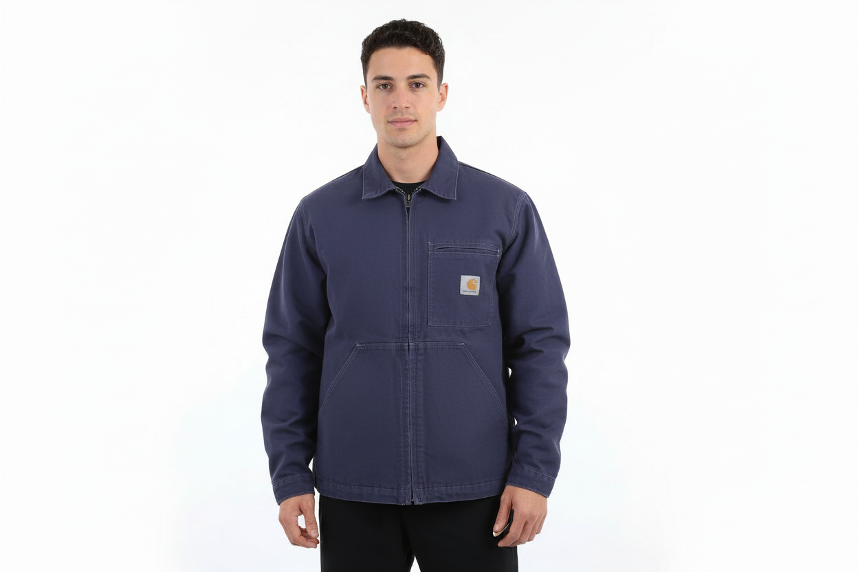 Carhartt Logo Patch Blue Full Zip Jacket
