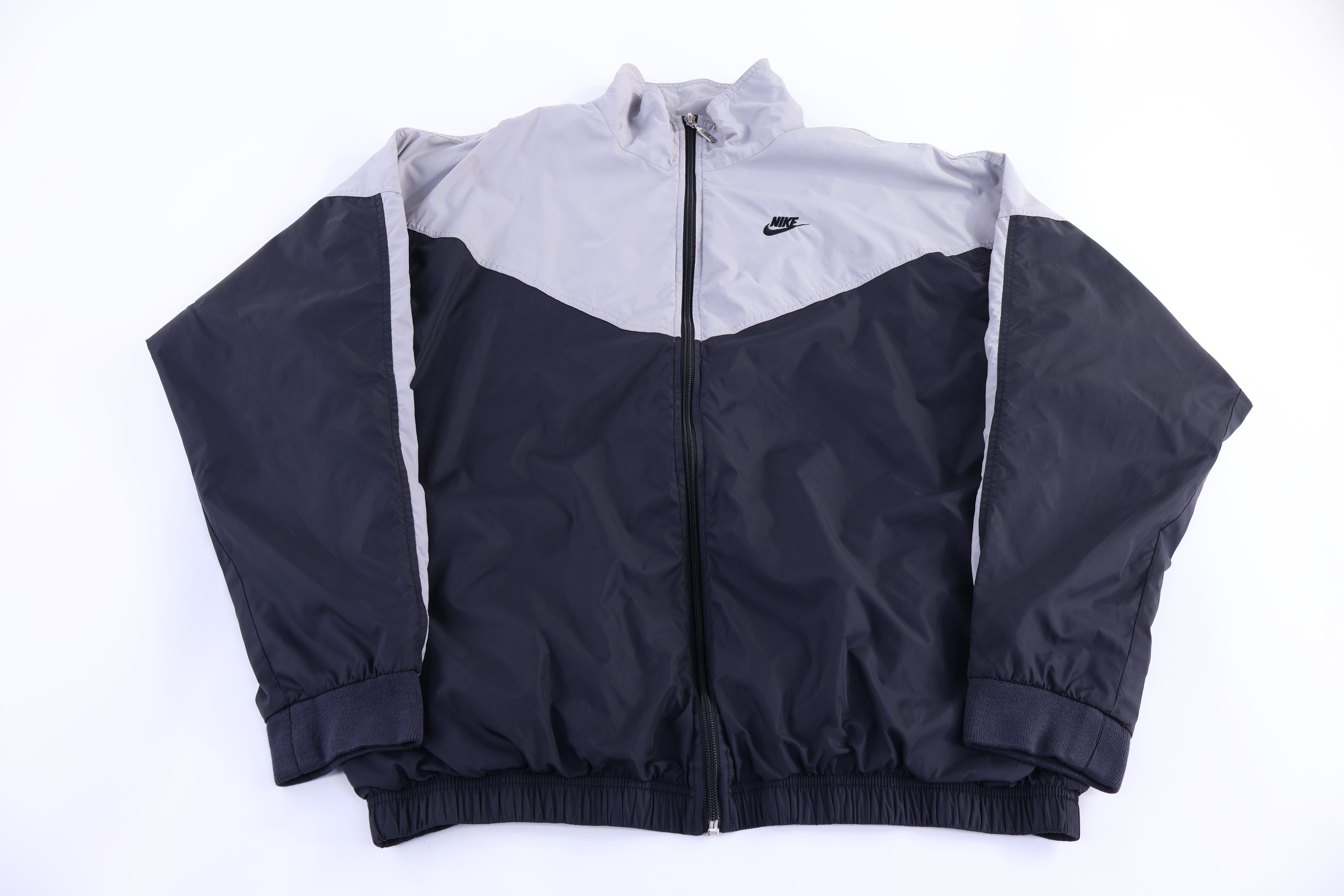 Vintage Nike Embroidered Logo Grey & Black Full Zip Jacket