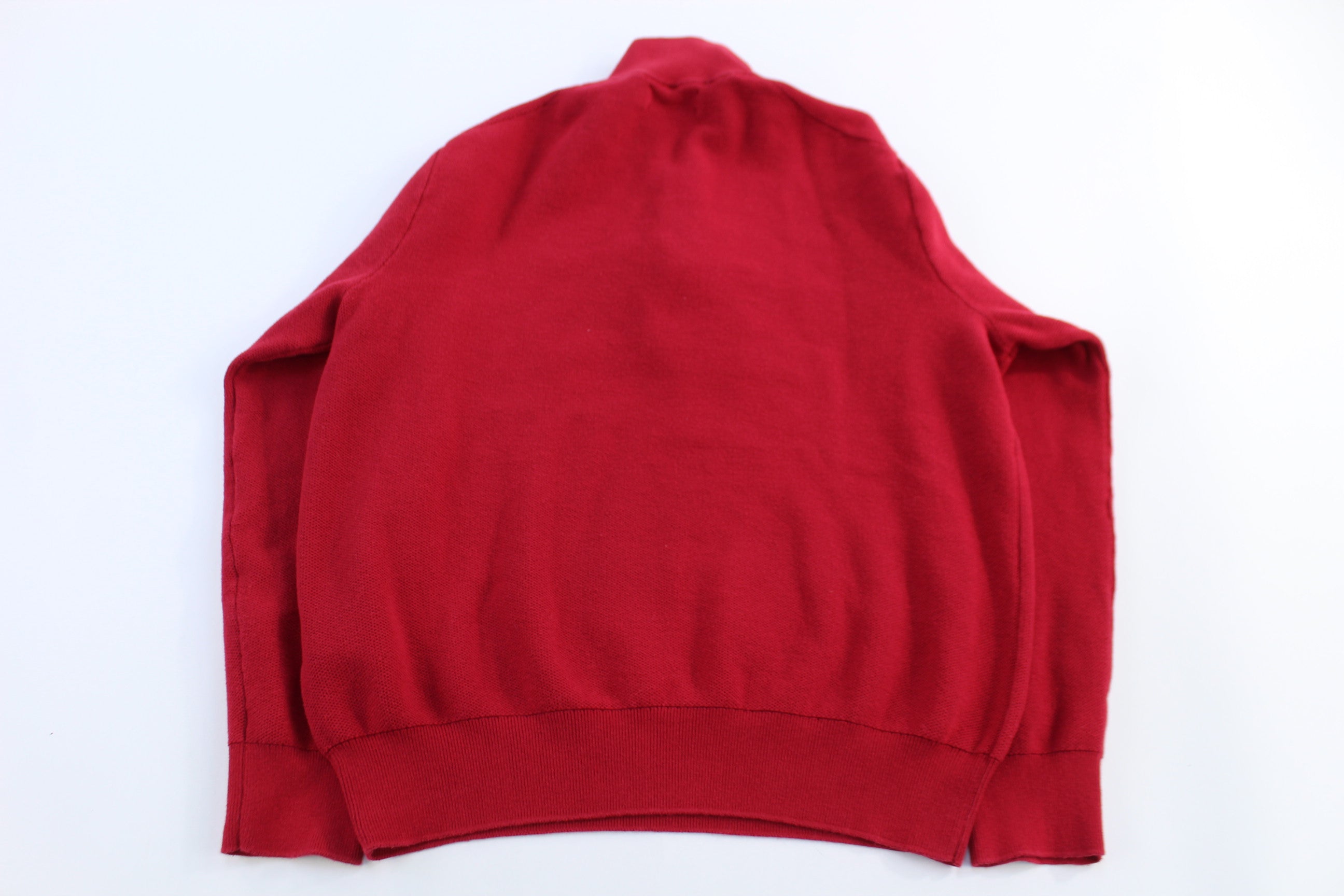 Polo Ralph Lauren Embroidered Logo Red Quarter Zip Sweater