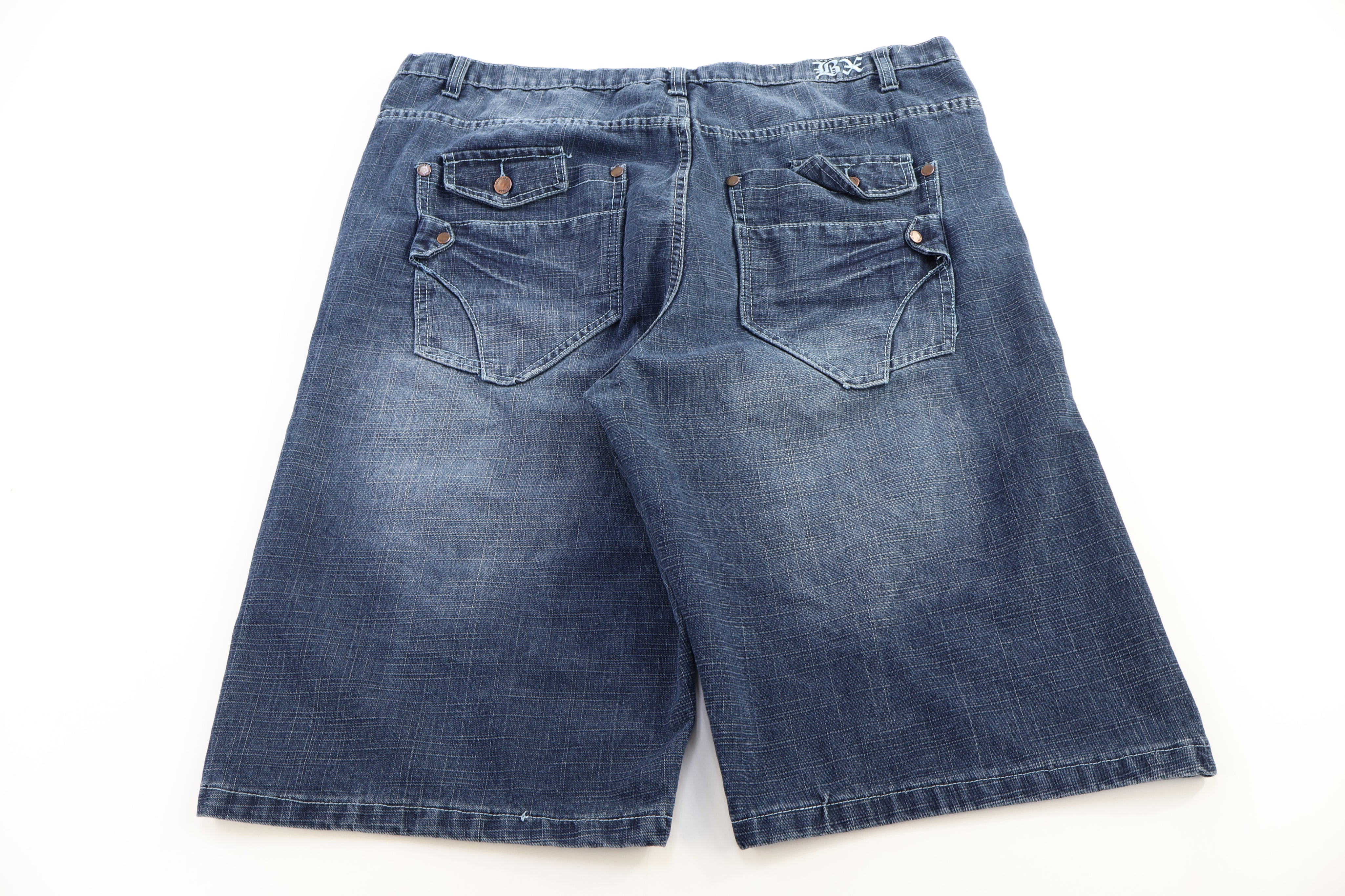 Y2K Brooklyn Xpress Dark Wash Denim Shorts