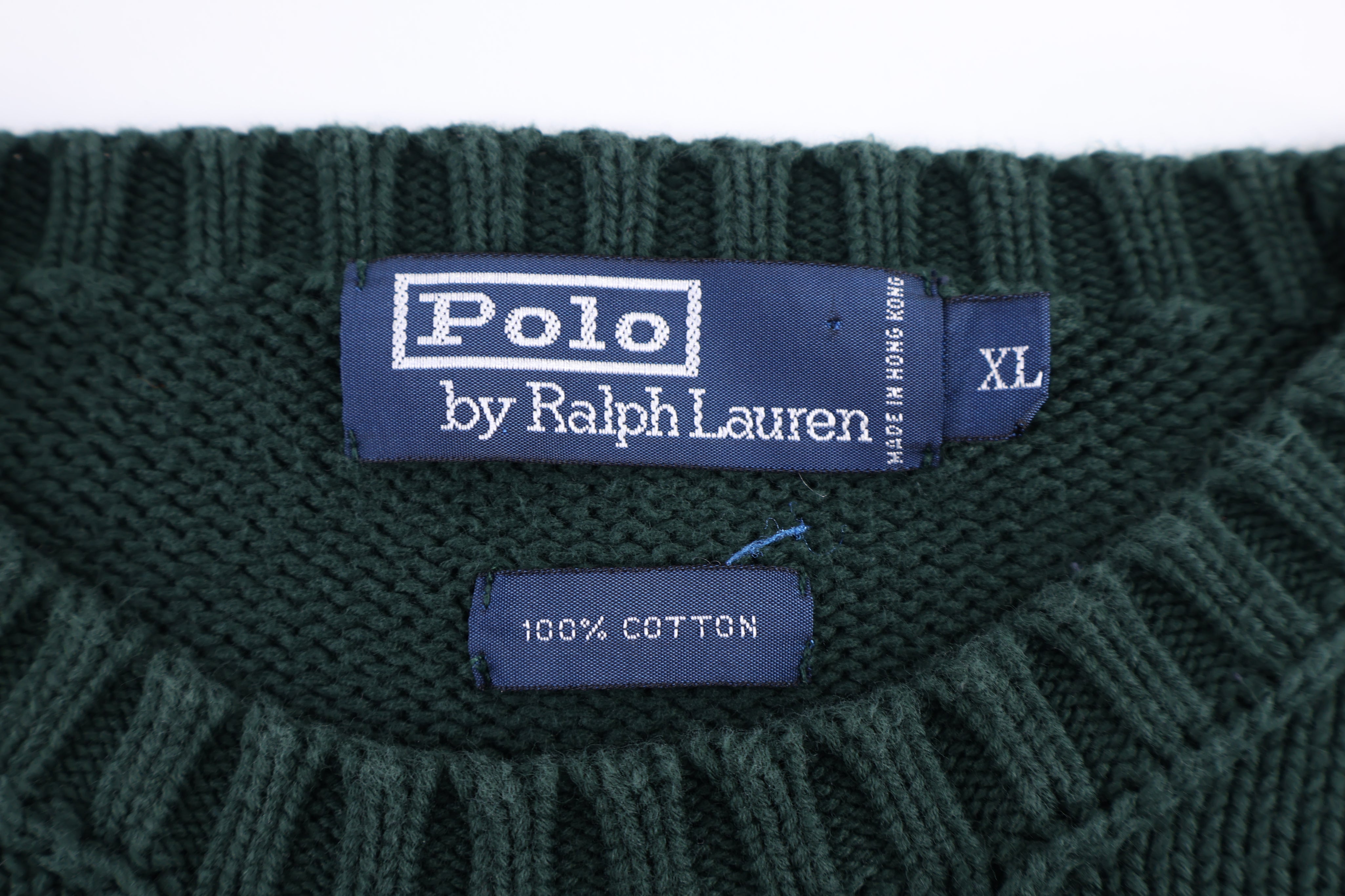 Polo by Ralph Lauren Embroidered Logo Green Knit Sweater