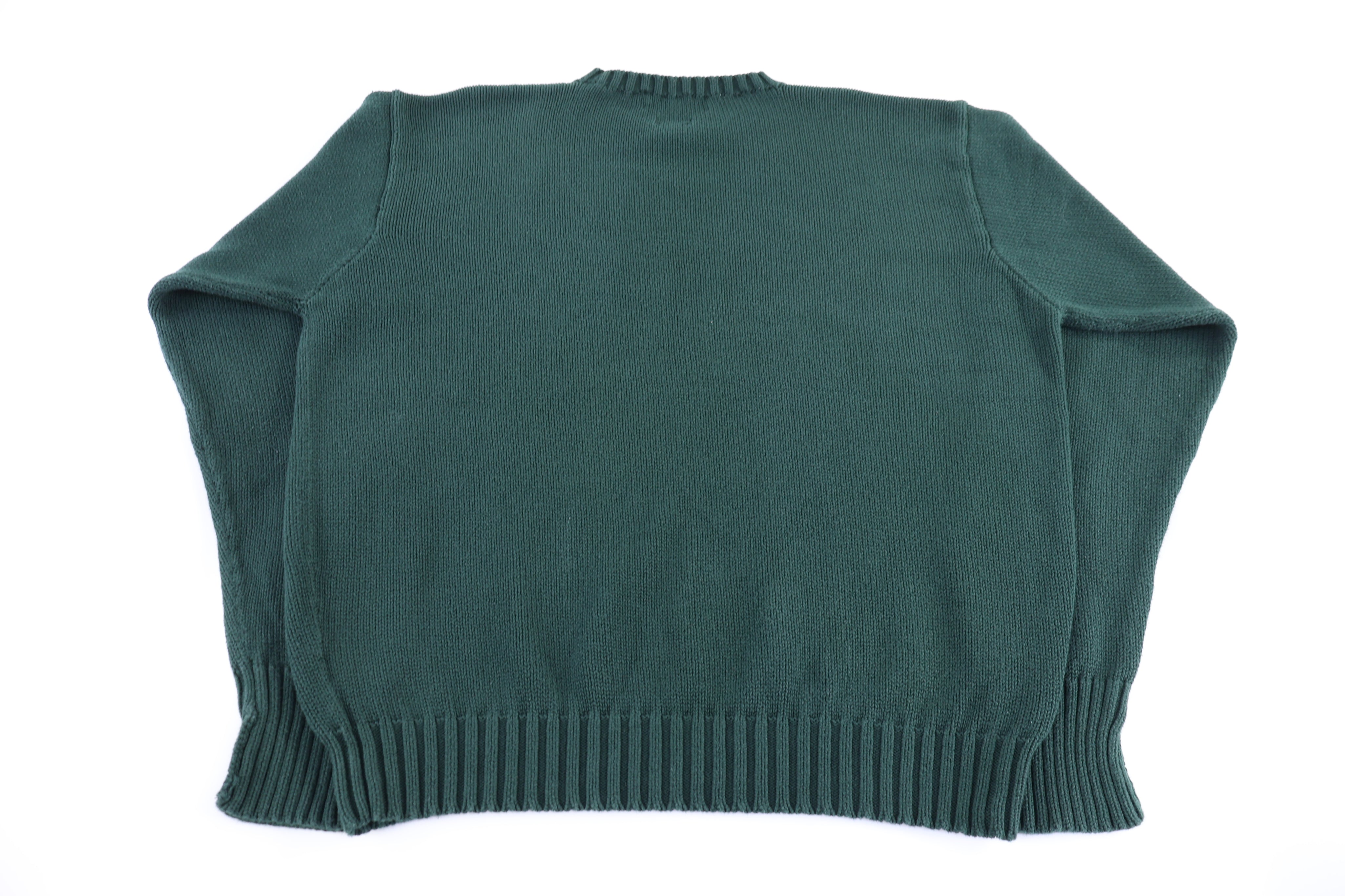 Polo by Ralph Lauren Embroidered Logo Green Knit Sweater