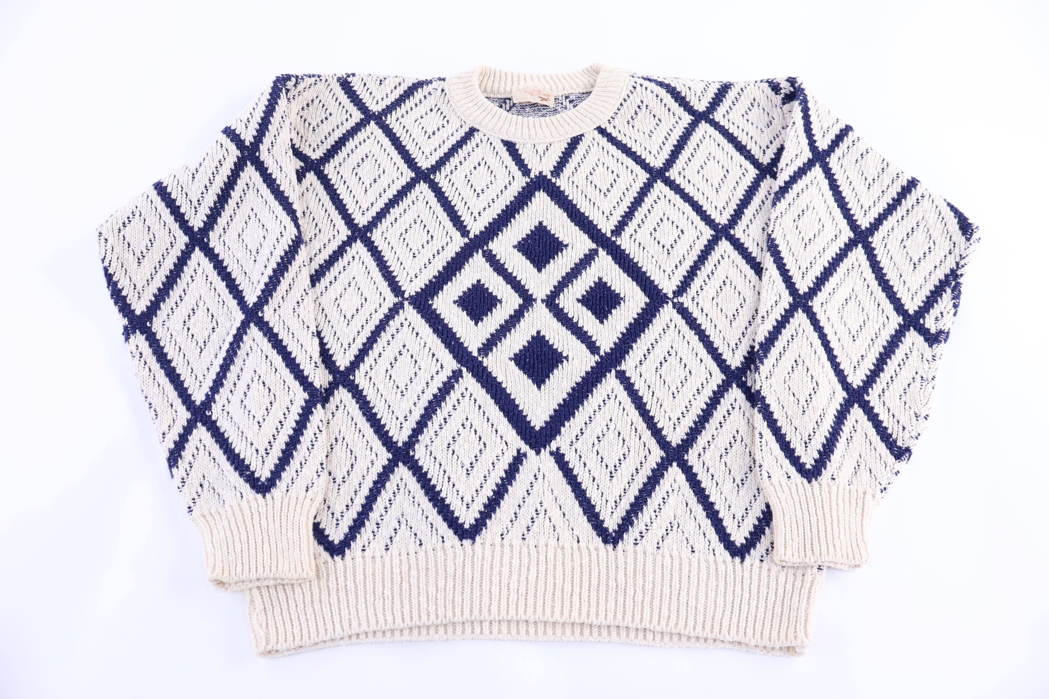 80's The Fox Multipatterned Knit Sweater