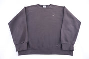Vintage Nike Embroidered Logo Grey Sweatshirt