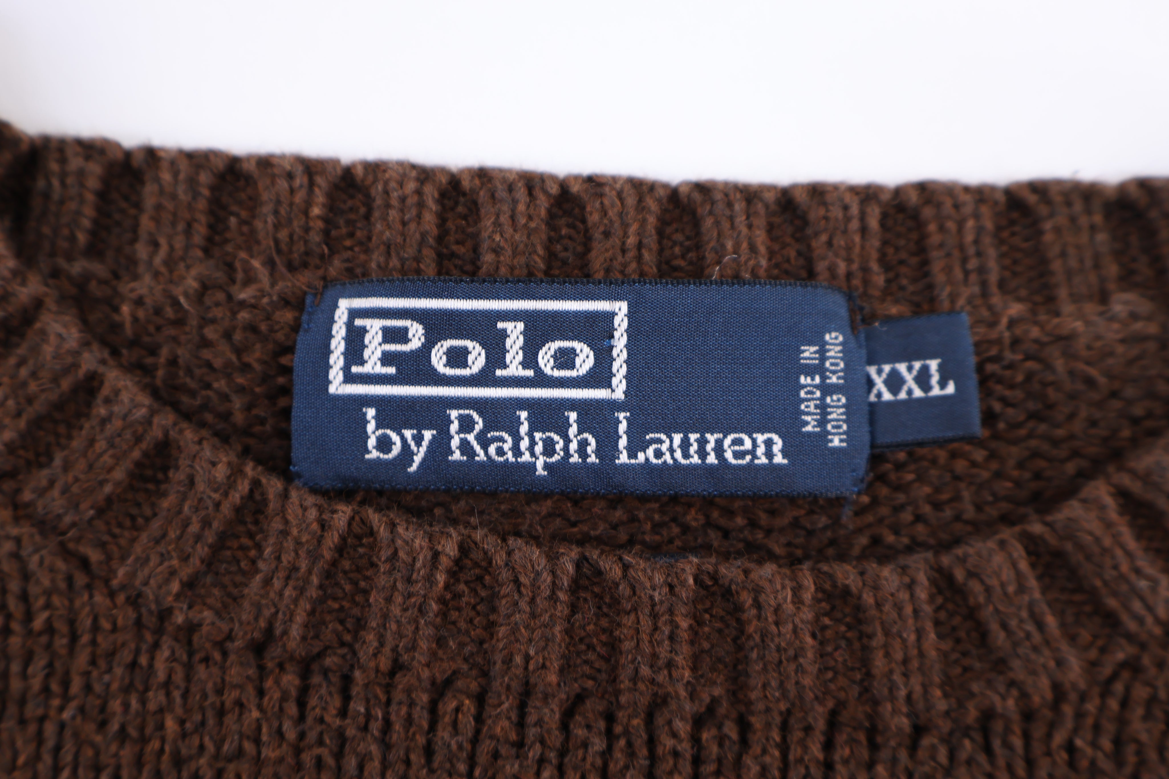 Polo by Ralph Lauren Embroidered Logo Brown Knit Sweater