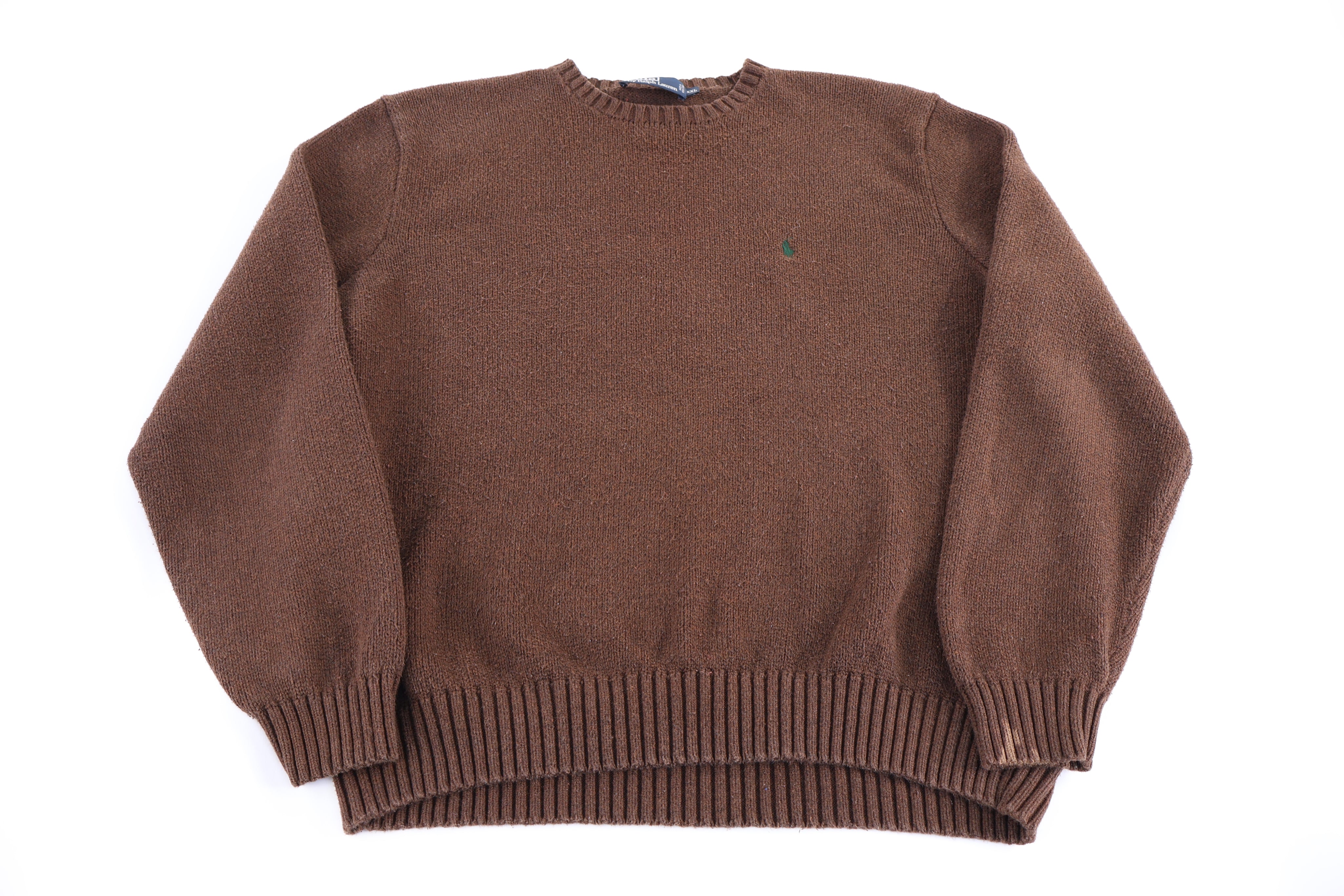 Polo by Ralph Lauren Embroidered Logo Brown Knit Sweater