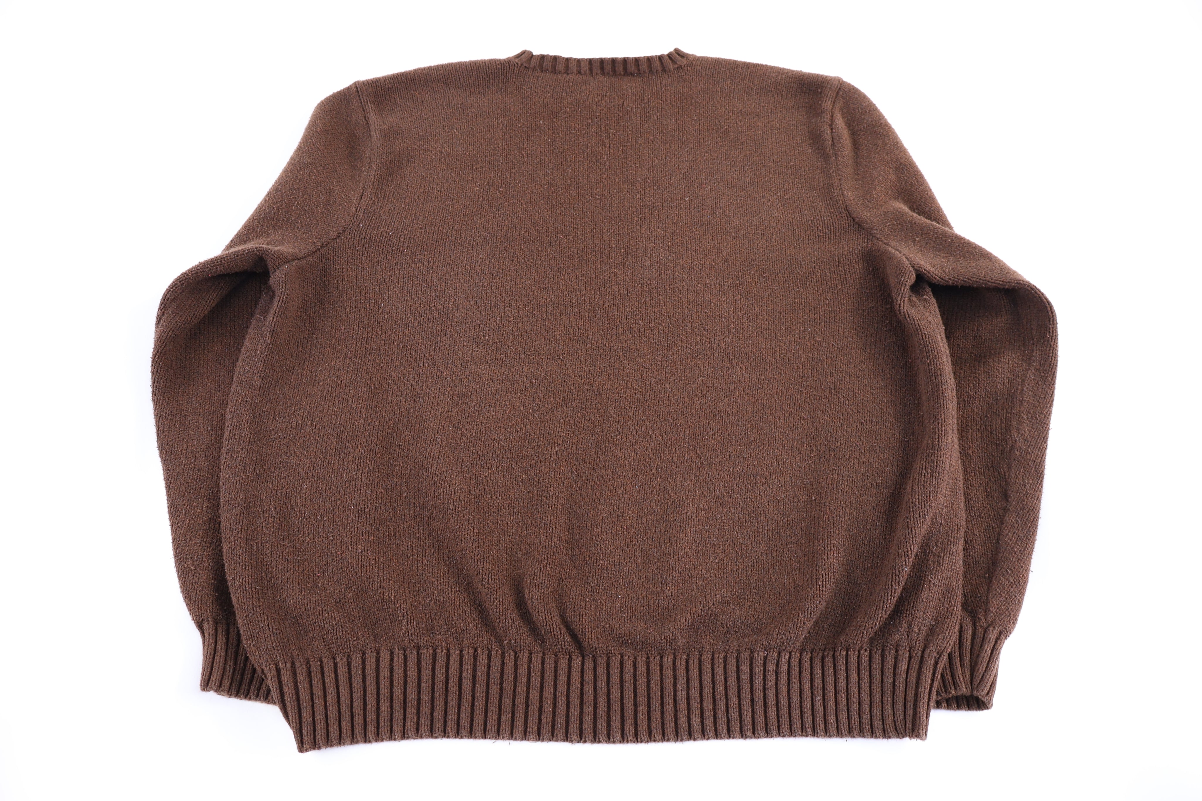 Polo by Ralph Lauren Embroidered Logo Brown Knit Sweater