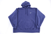 90's Nike Embroidered Logo Blue Pullover Hoodie