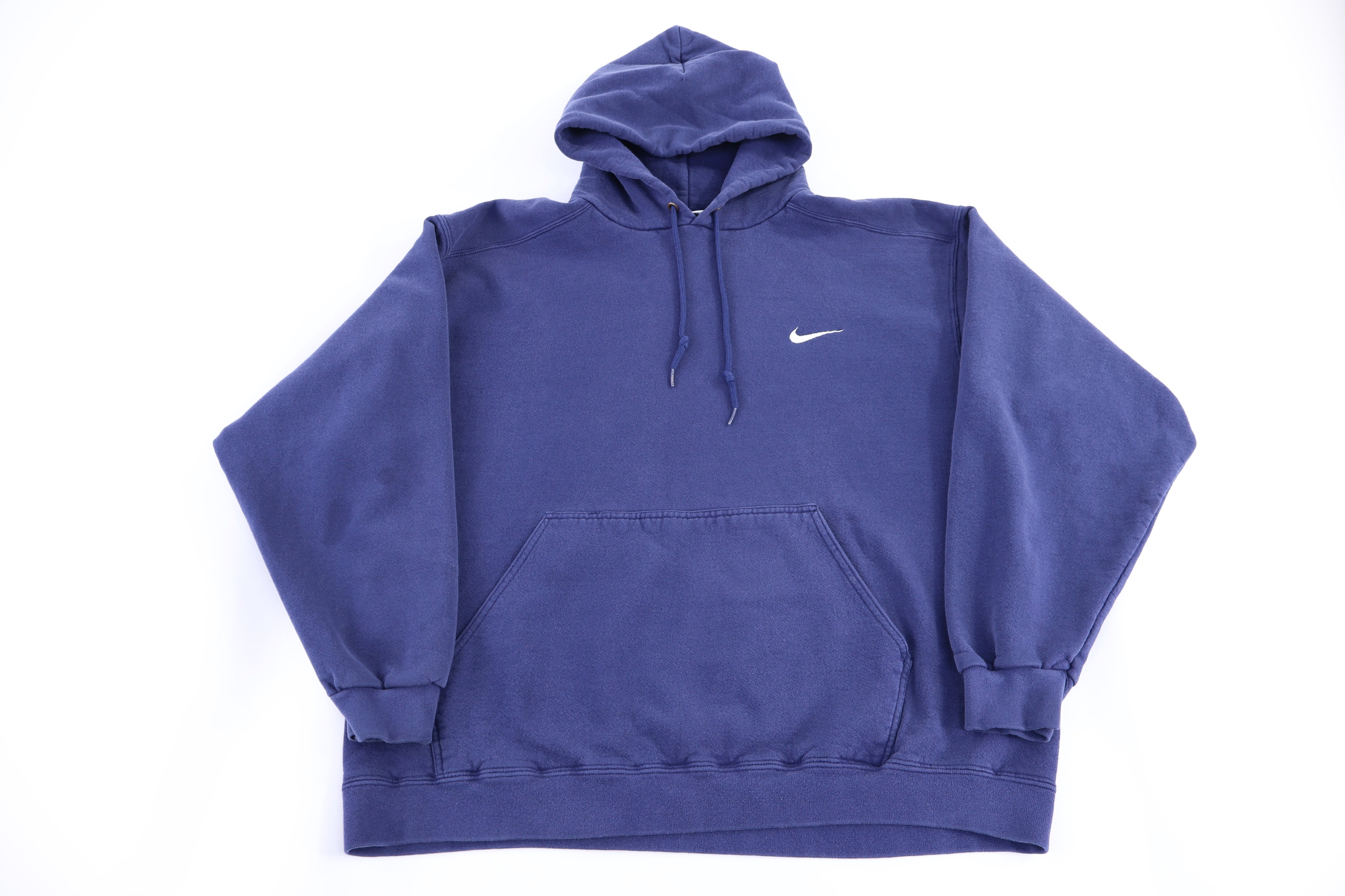 90's Nike Embroidered Logo Blue Pullover Hoodie