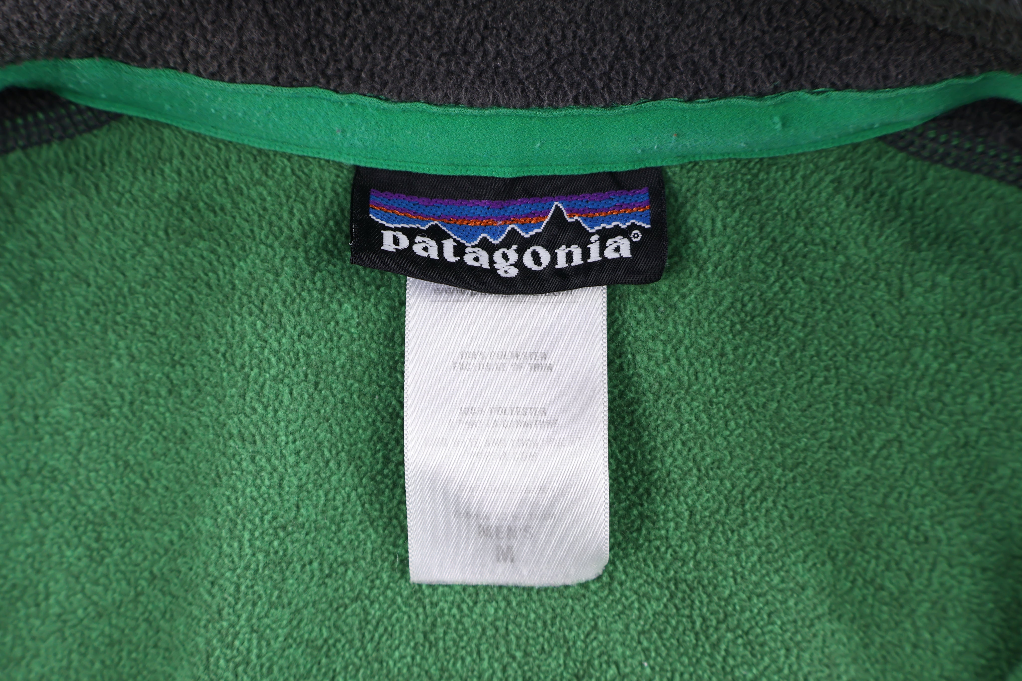 Patagonia Logo Patch Green Full Zip Sweater