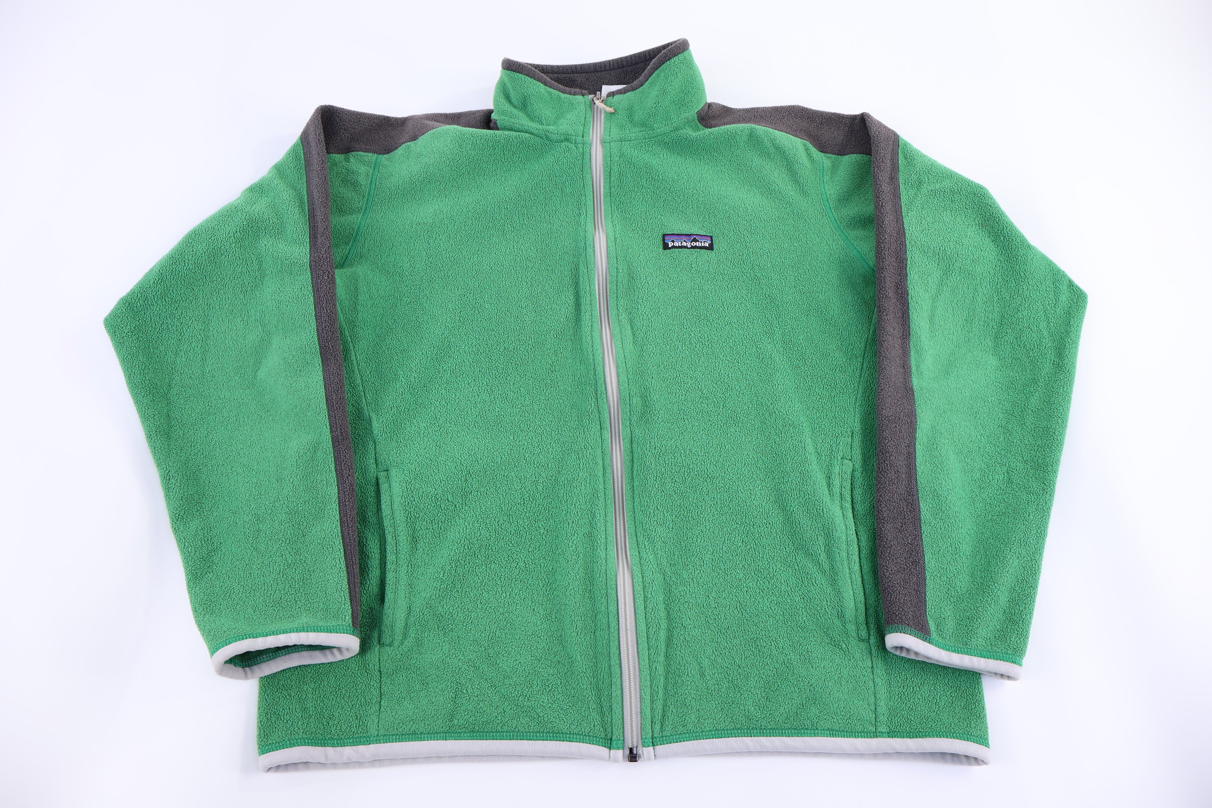 Patagonia Logo Patch Green Full Zip Sweater