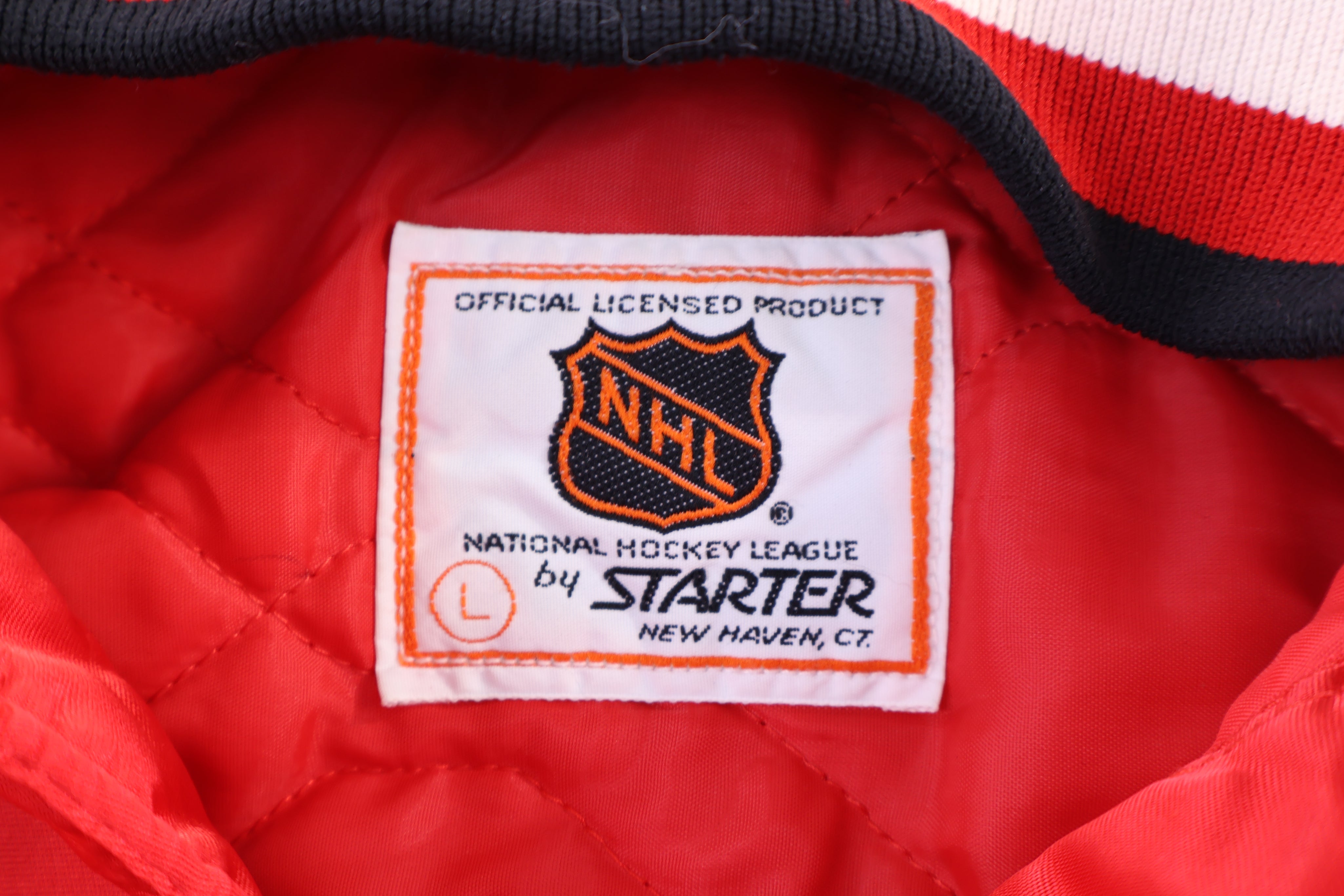 90's Starter Chicago Blackhawks Hockey Bomber Jacket
