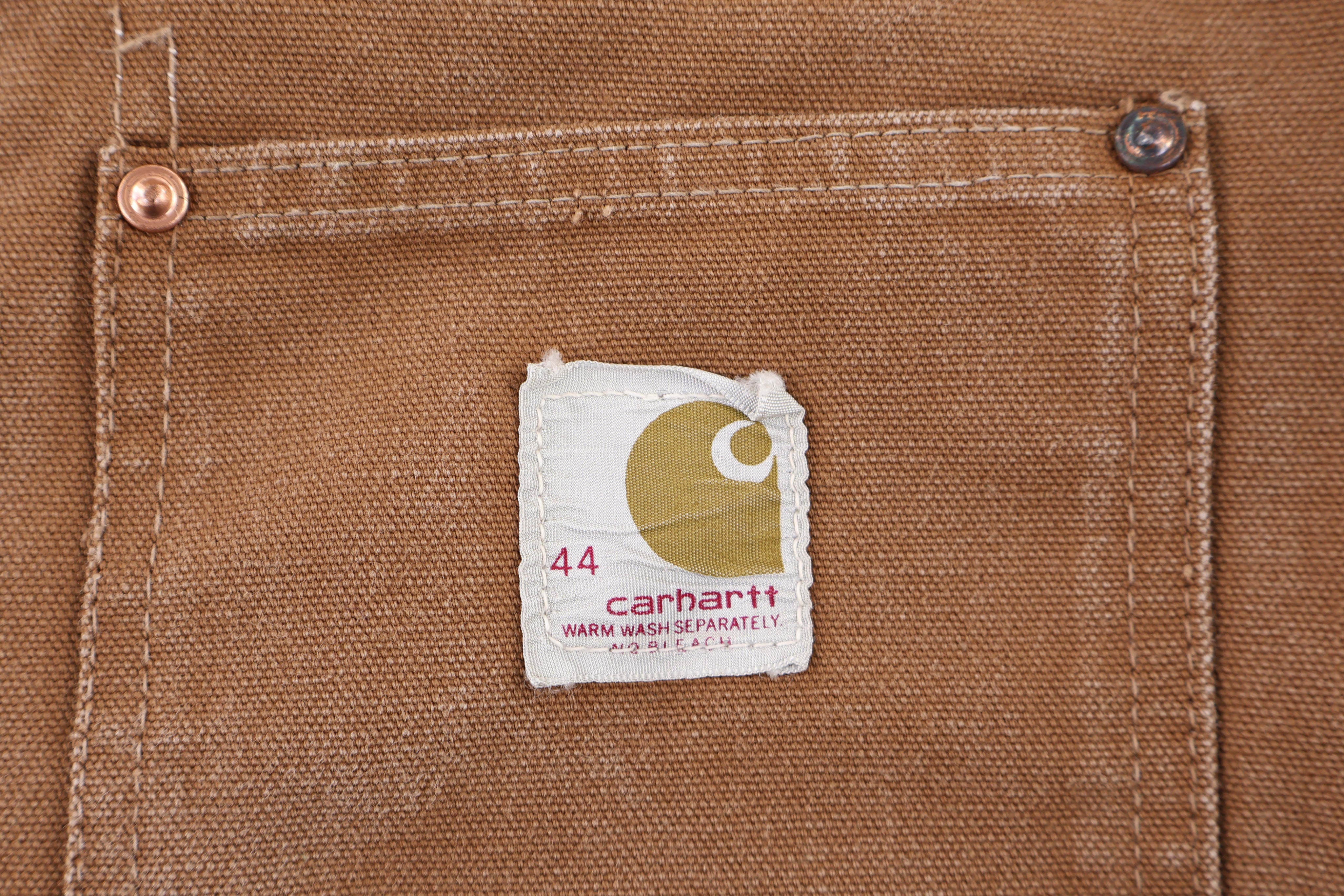 Carhartt Logo Patch Tan Blanket Lined Chore Jacket