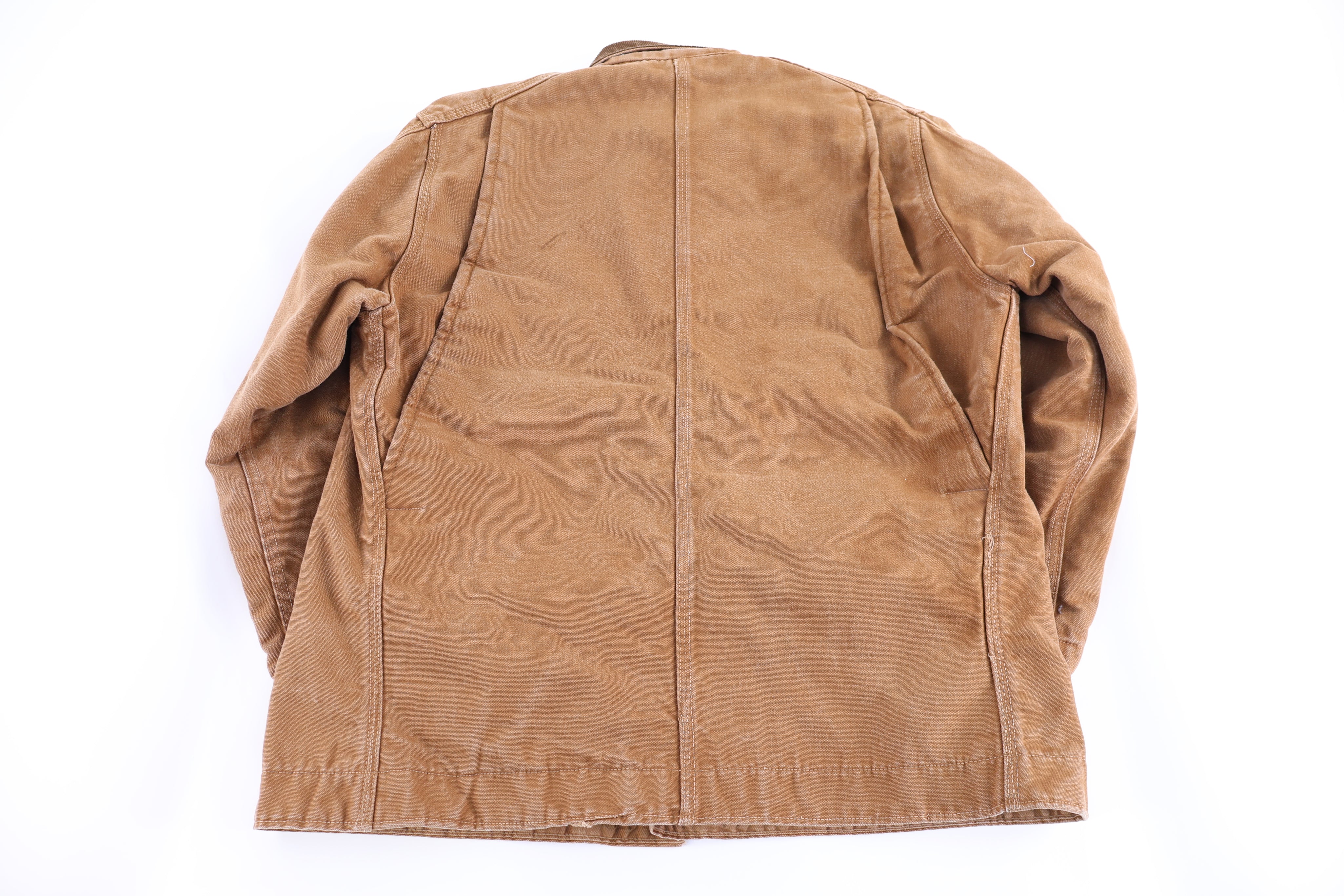Carhartt Logo Patch Tan Blanket Lined Chore Jacket