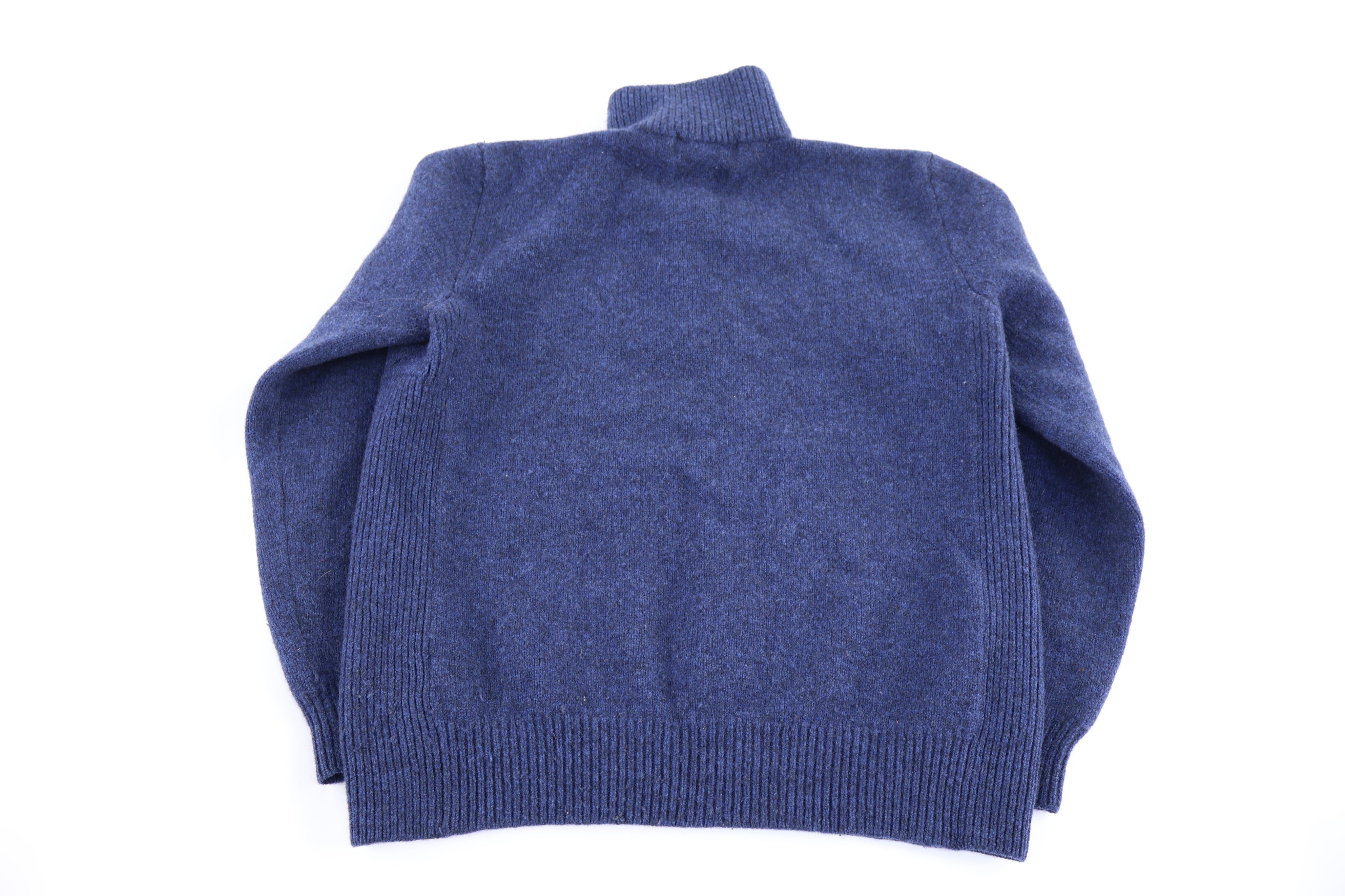 Polo by Ralph Lauren Embroidered Blue Quarter Zip Sweater
