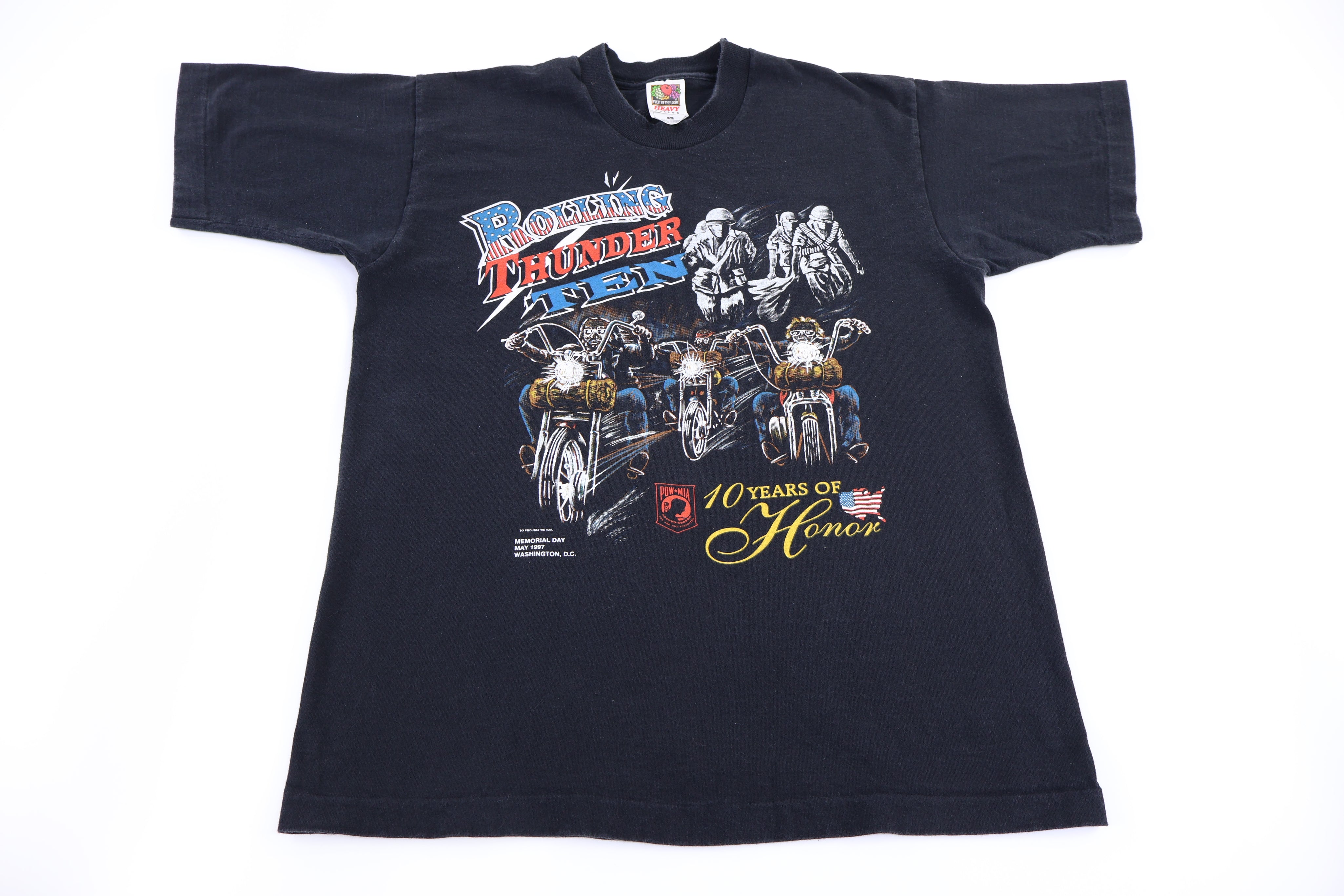 Vintage Rolling Thunder Ten 10 Years of Honor T-shirt