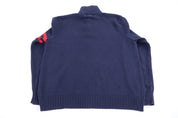 Polo by Ralph Lauren Embroidered Logo Blue Quarter Zip Sweater