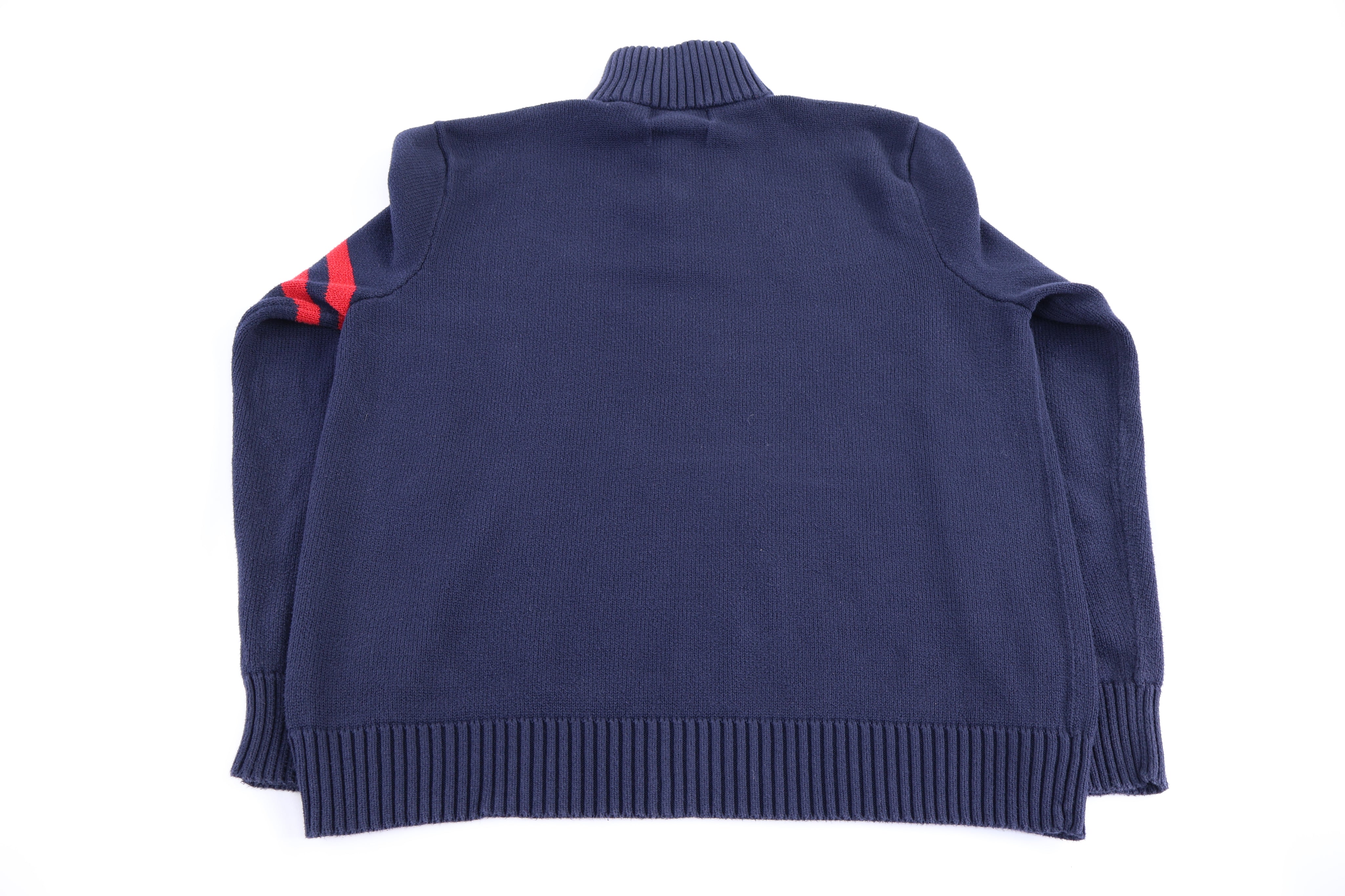 Polo by Ralph Lauren Embroidered Logo Blue Quarter Zip Sweater
