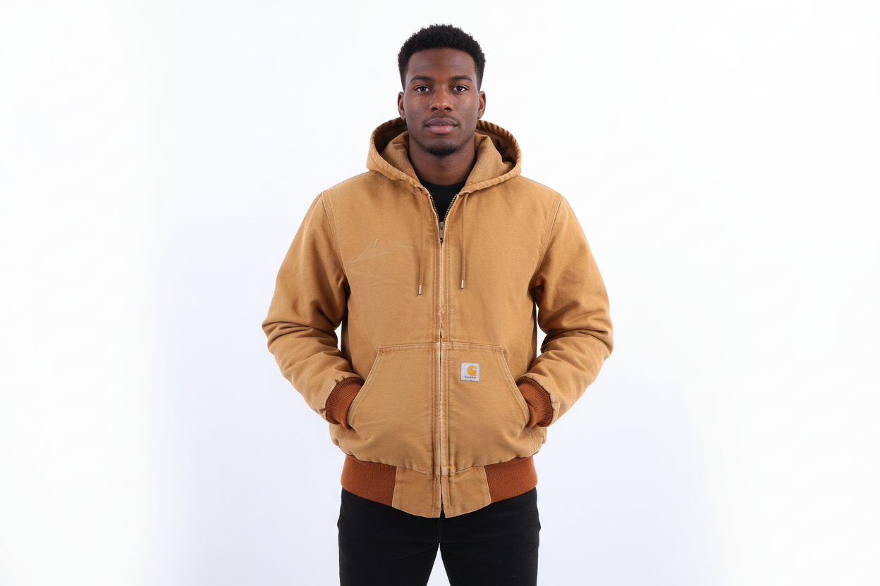 Carhartt Logo Patch Tan Full Zip Jacket