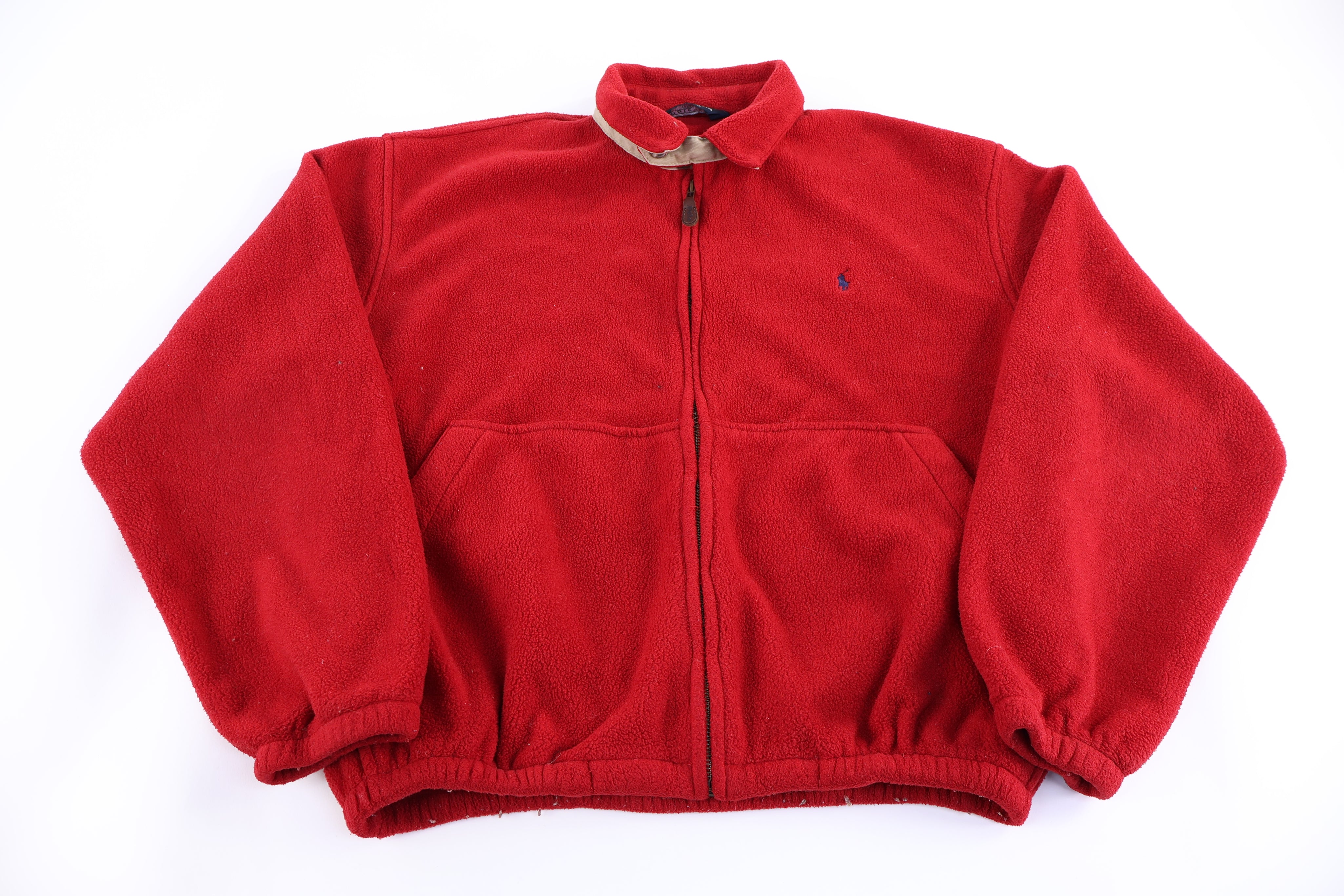 Polo by Ralph Lauren Embroidered Logo Red Fleece Jacket