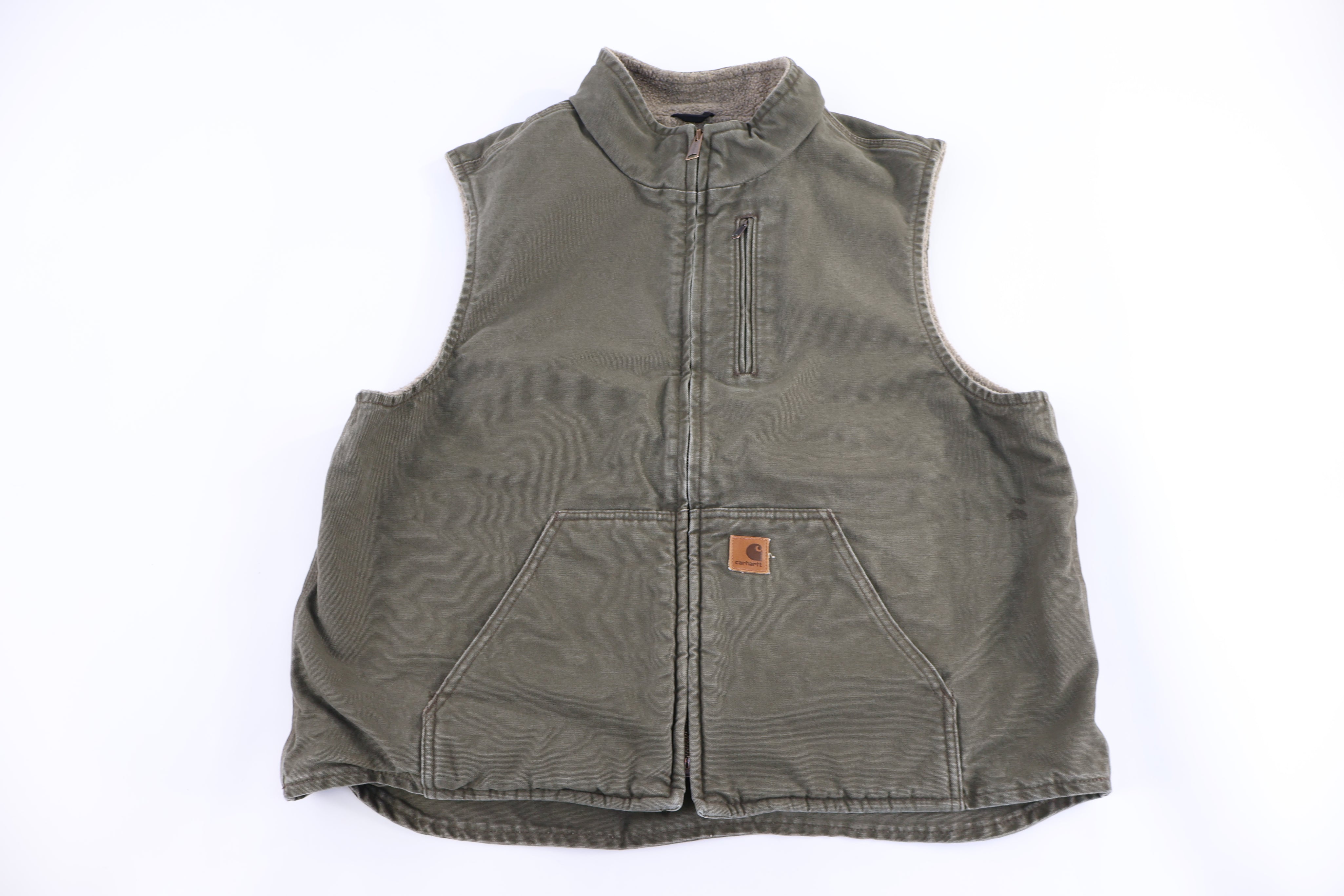 Carhartt Logo Patch Green Full Zip Vest