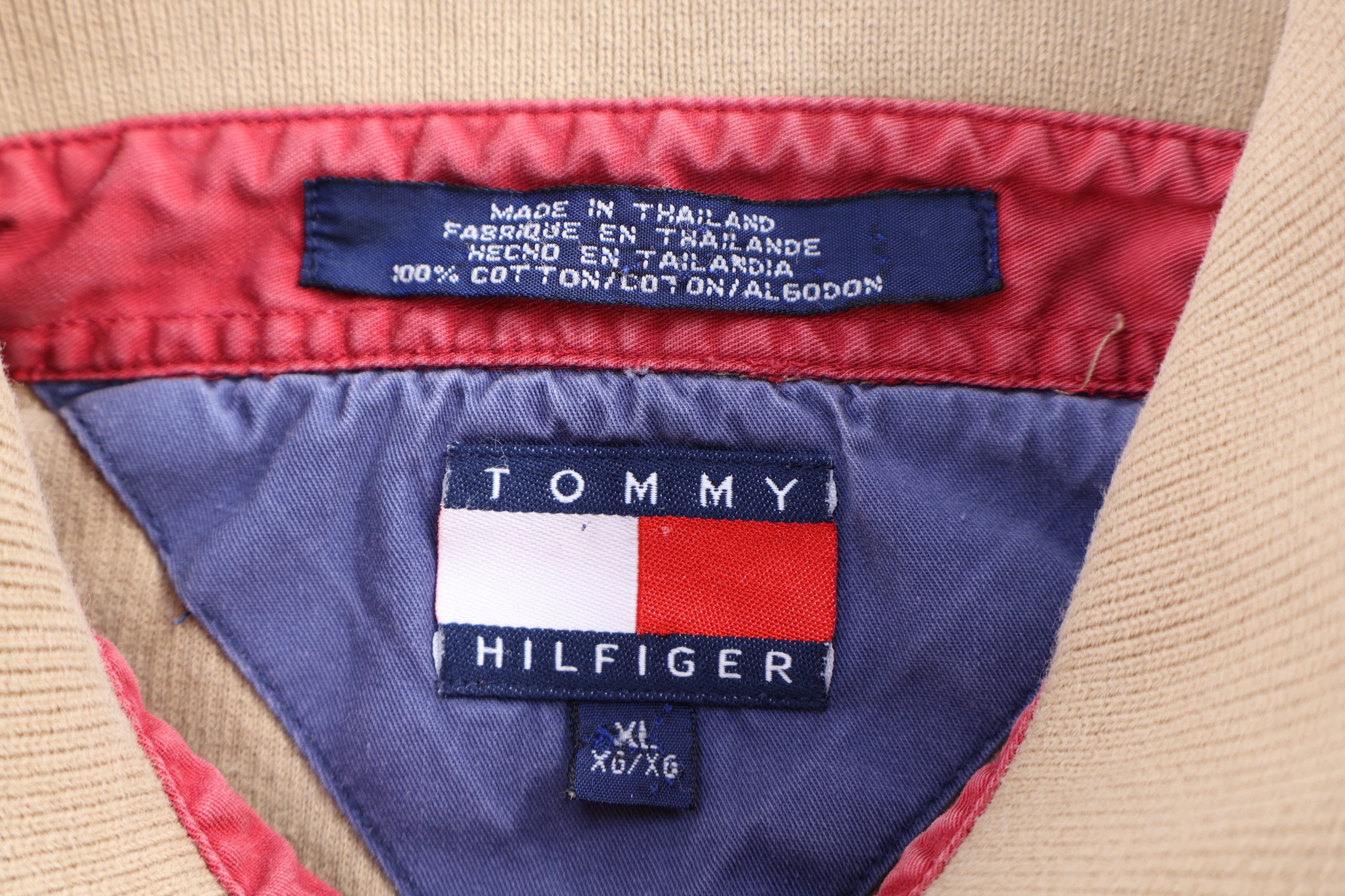 Vintage Tommy Hilfiger Tan Henley Sweater