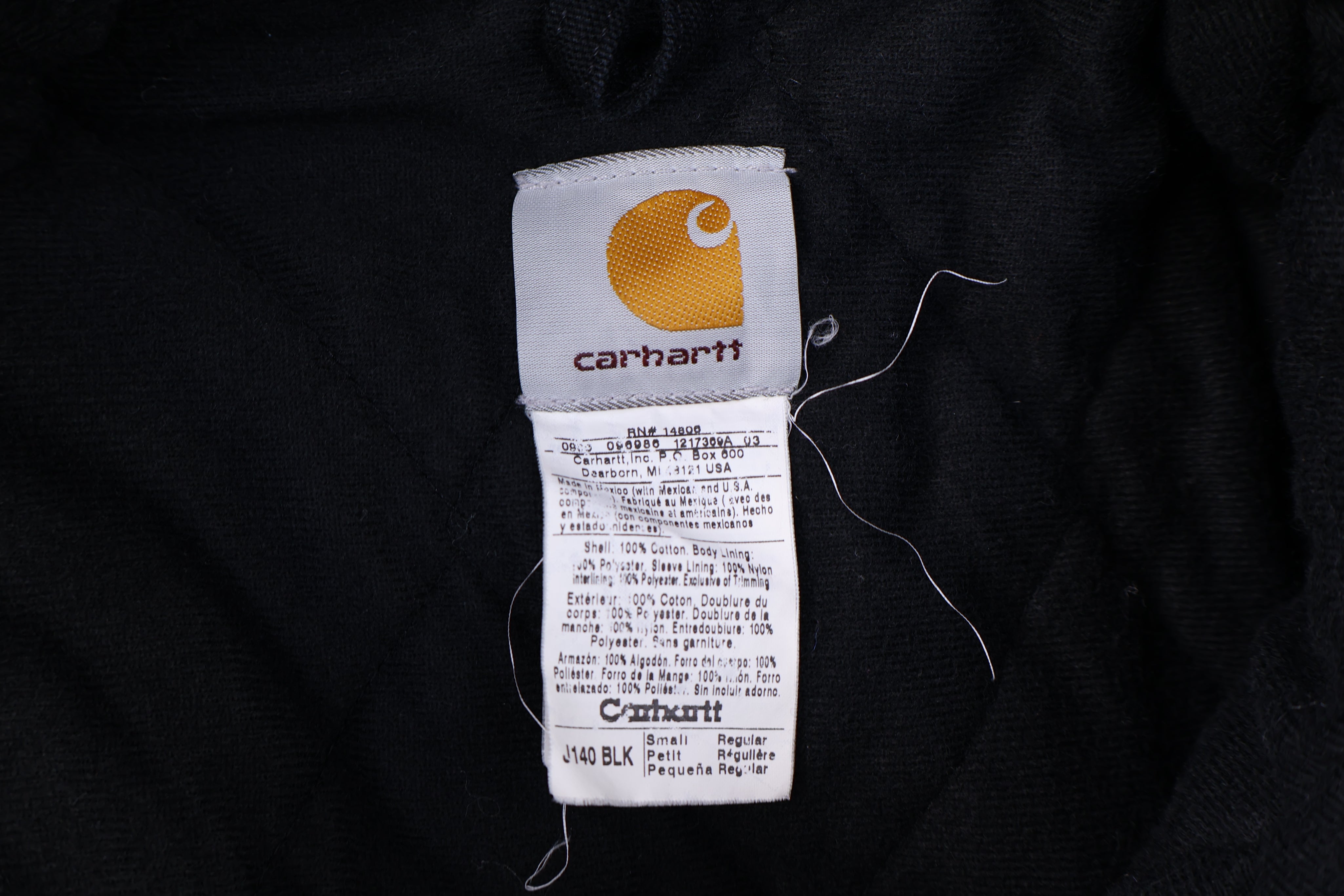 Carhartt Logo Patch Black Full Zip Jacket