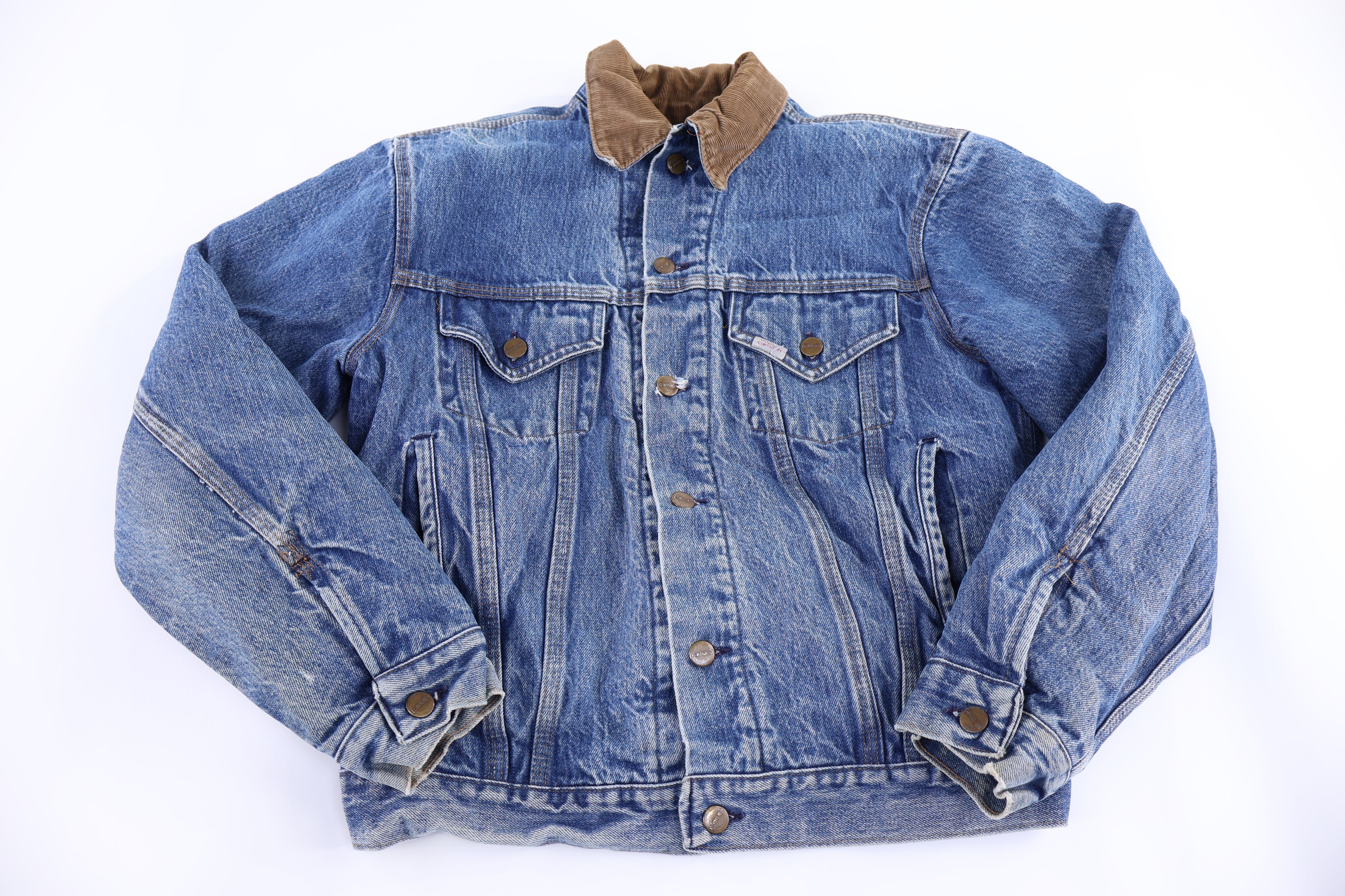 80's Carhartt Logo Patch Denim Trucker Jacket