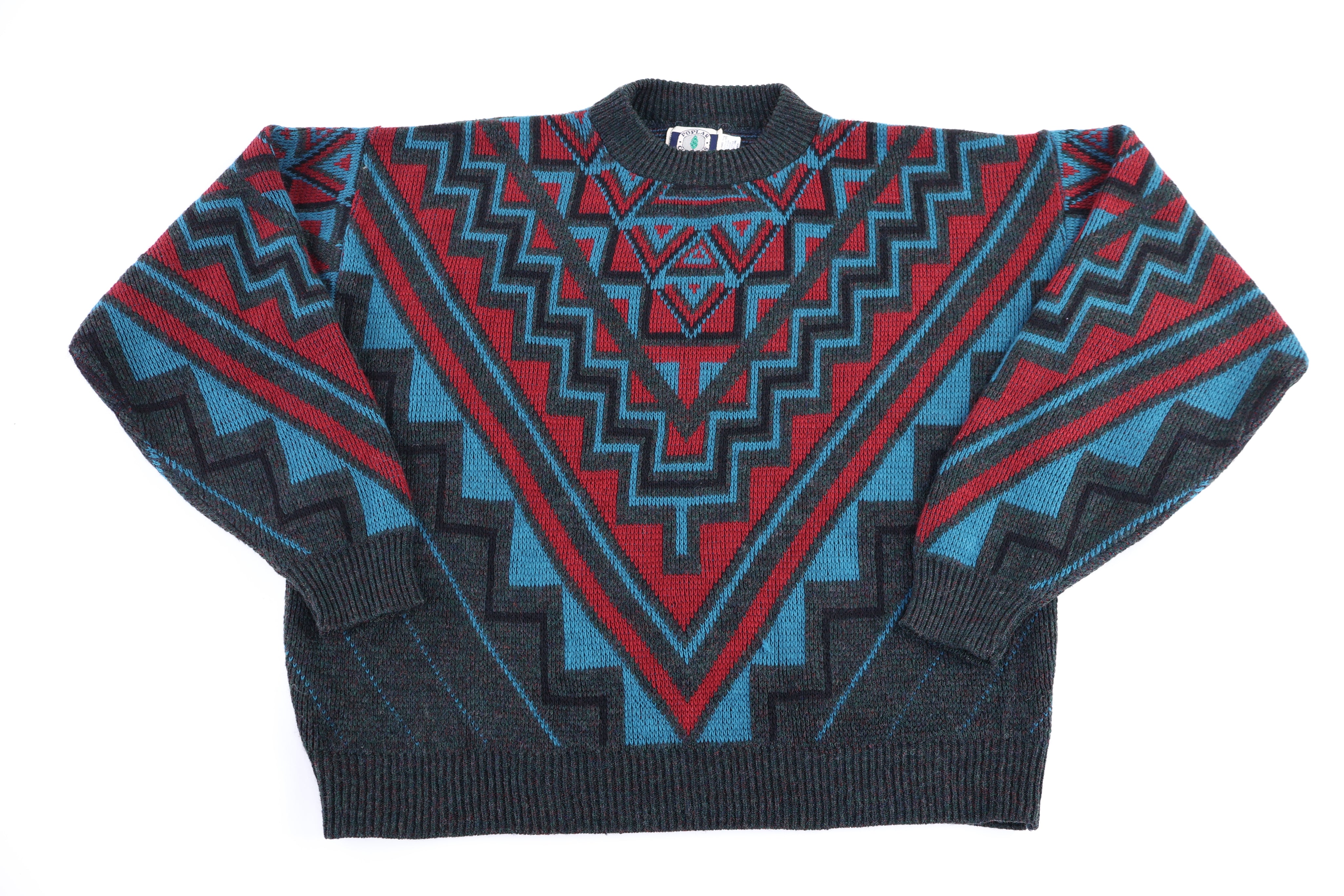 90's Poplar Classics Multicolor Knit Sweater