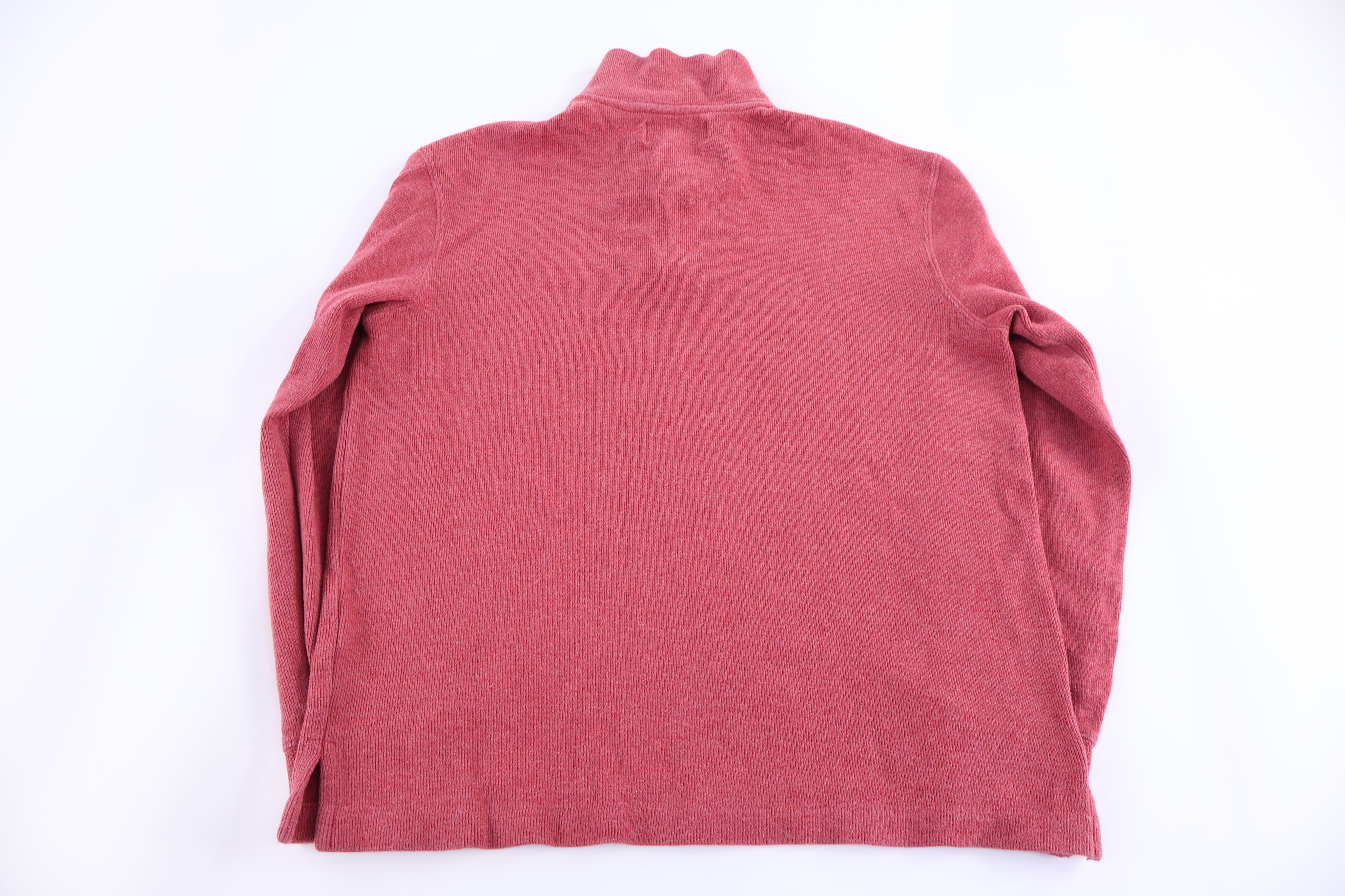 Polo by Ralph Lauren Embroidered Logo Red Quarter Zip Sweater