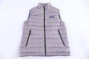 Patagonia Logo Patch Grey Full Zip Puffer Vest