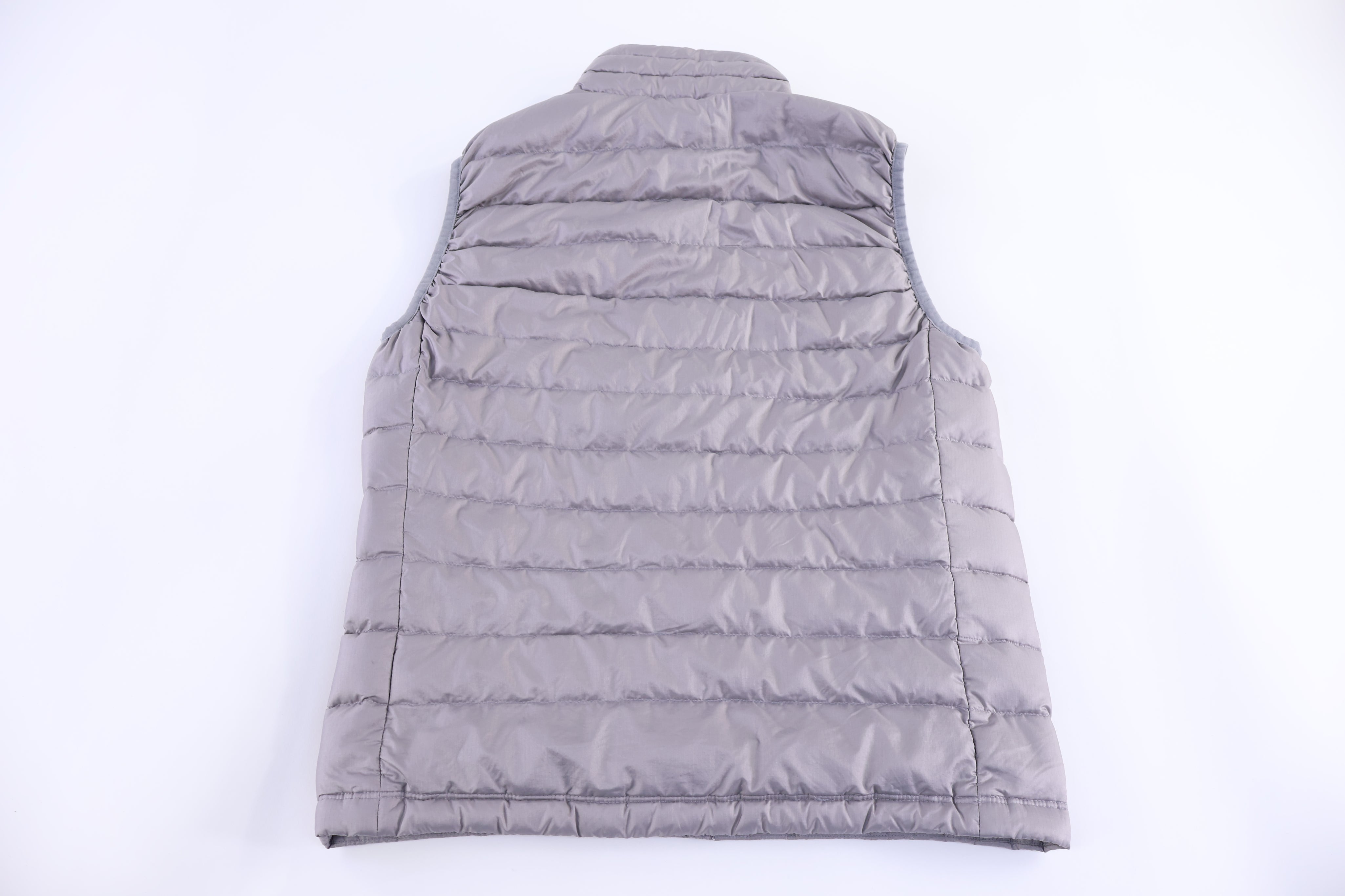 Patagonia Logo Patch Grey Full Zip Puffer Vest