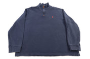 Polo Ralph Lauren Embroidered Logo Blue Quarter Zip Sweater