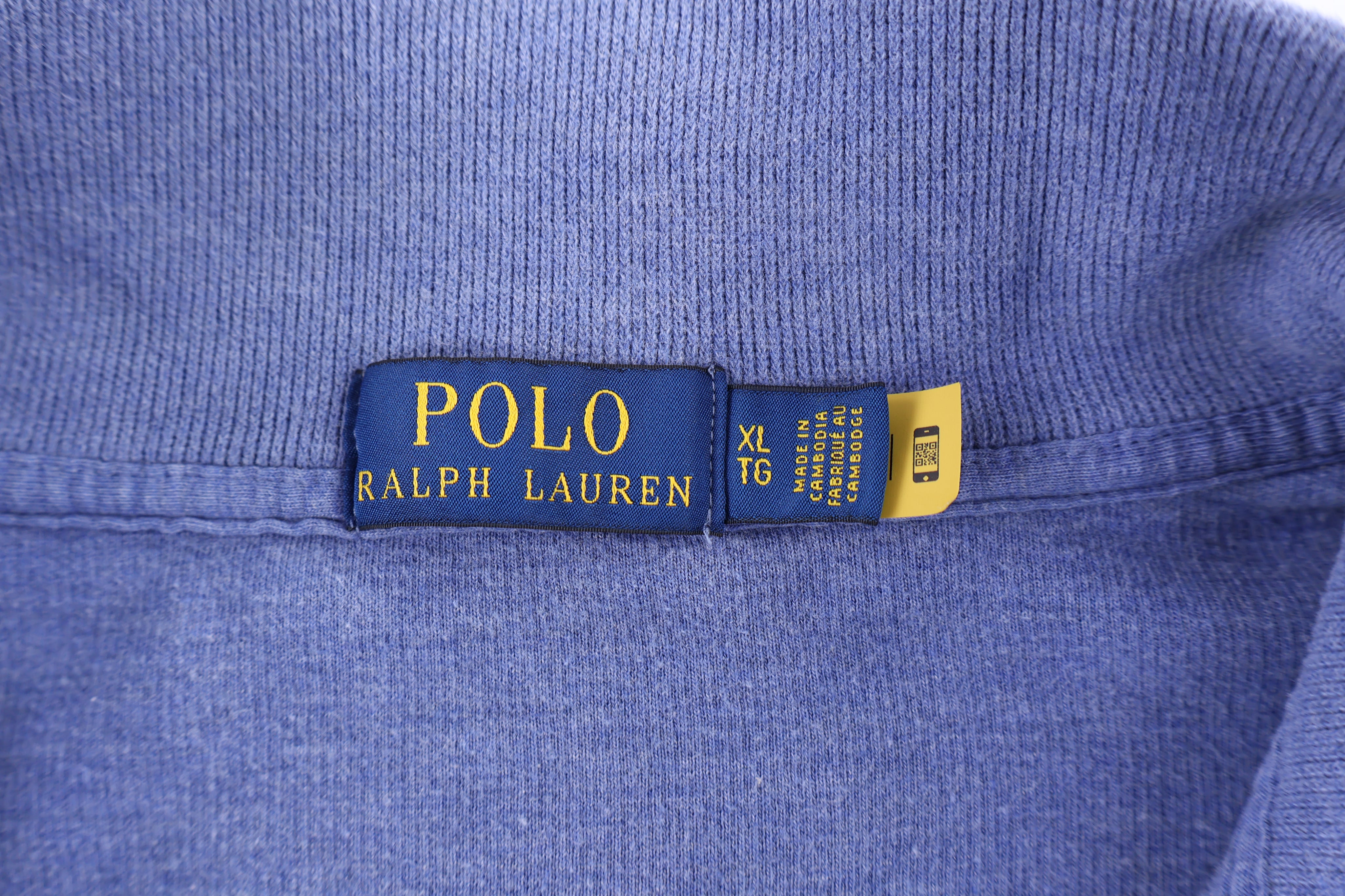 Polo Ralph Lauren Embroidered Logo Blue Quarter Zip Sweater