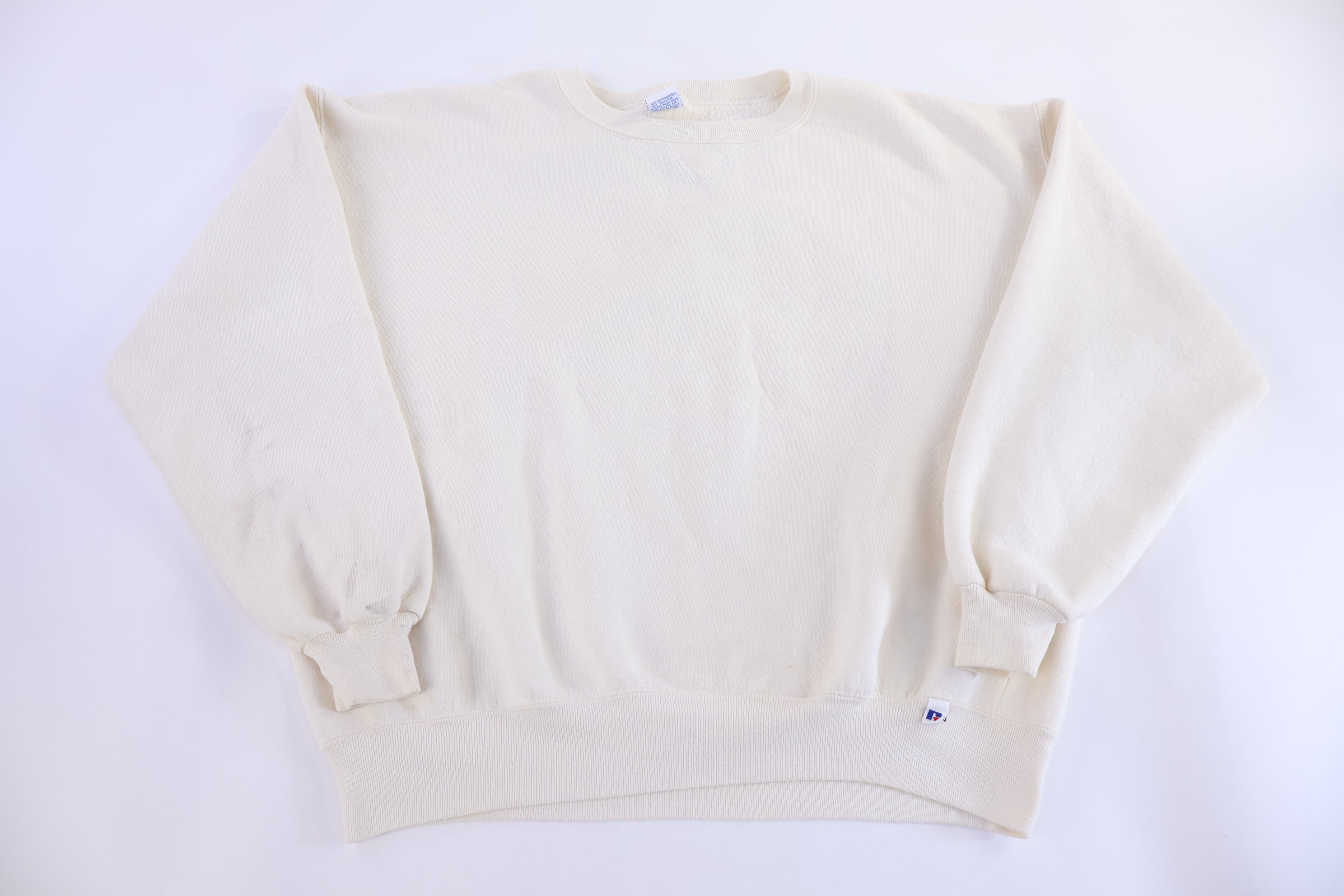90's Russell Athletic White Blank Sweatshirt