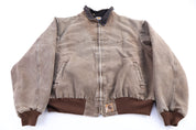 Carhartt Logo Patch Brown Full Zip Santa Fe Jacket